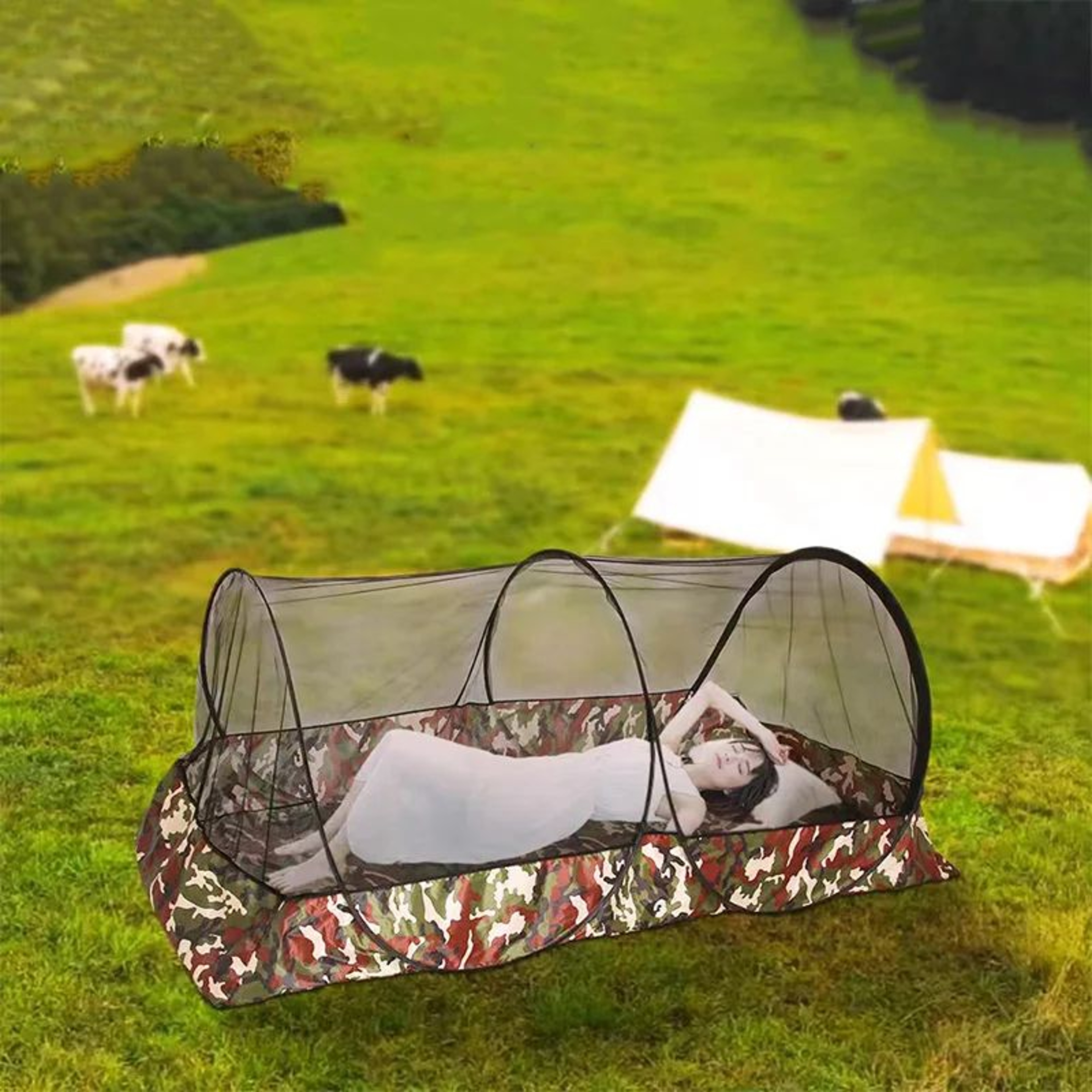 Foldable Portable Mosquito Net Tent With Bottom Zipper 0