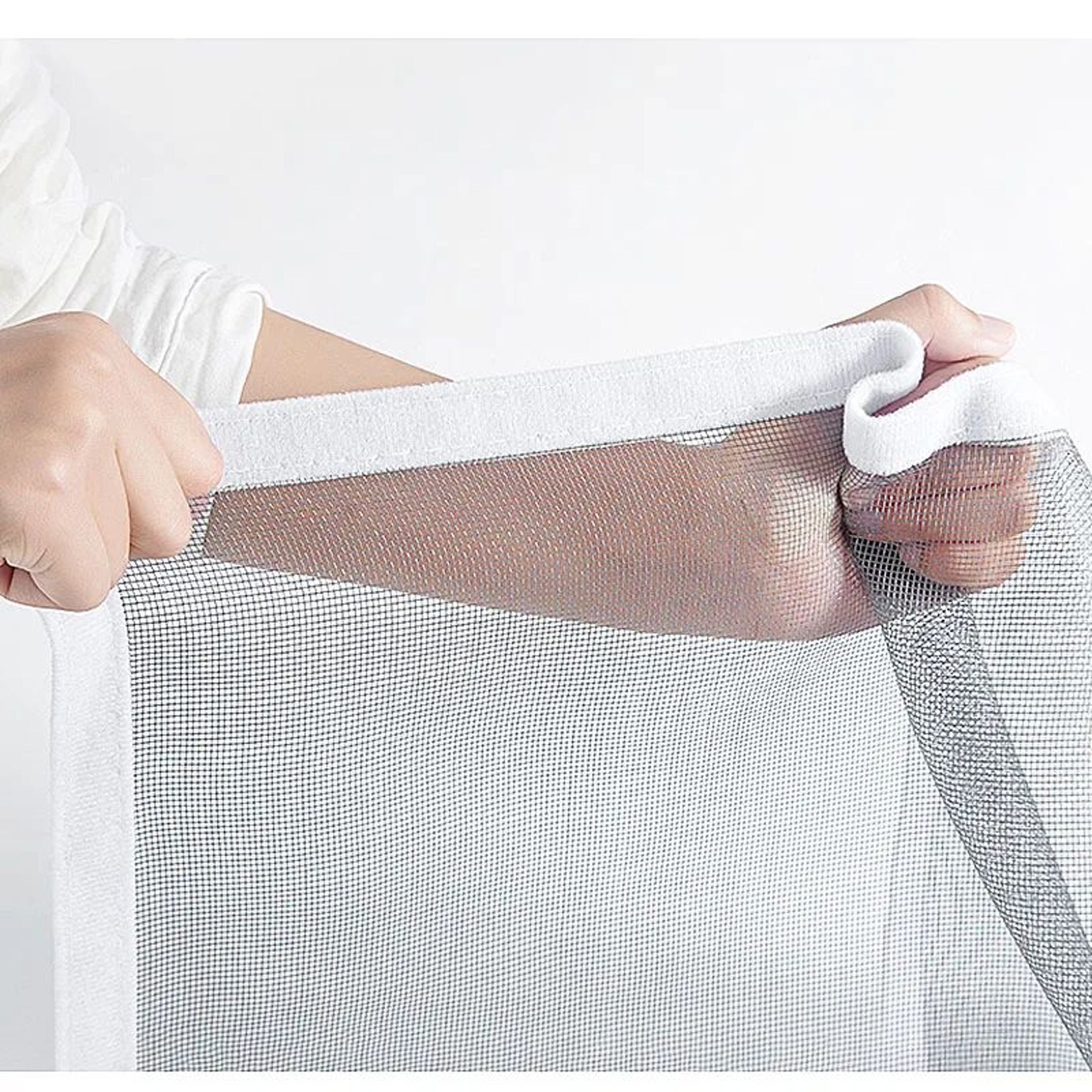 White Self Adhesive Zipper Insect Window Mesh 5
