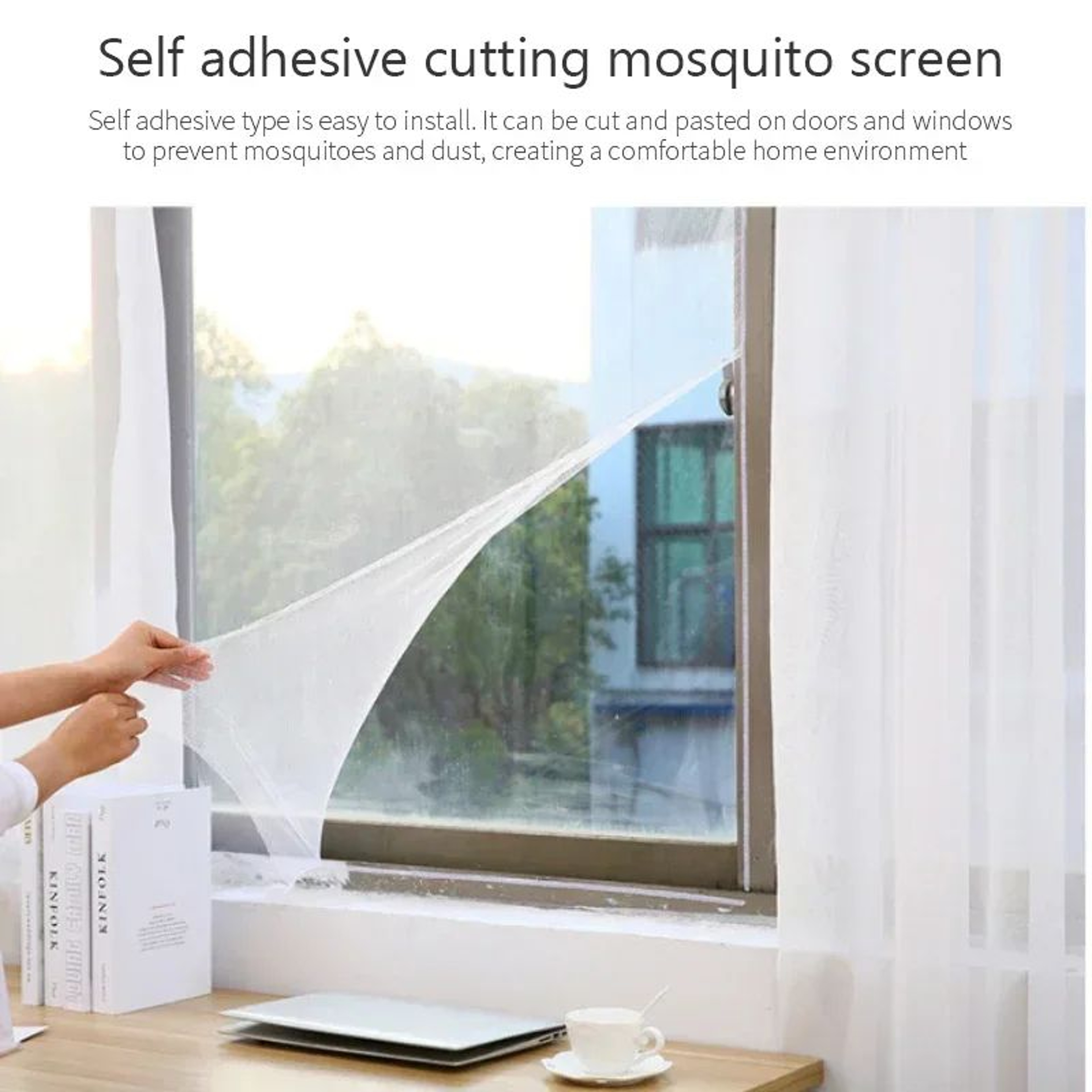 Adhesive Mosquito Mesh Door Screen Curtain 4