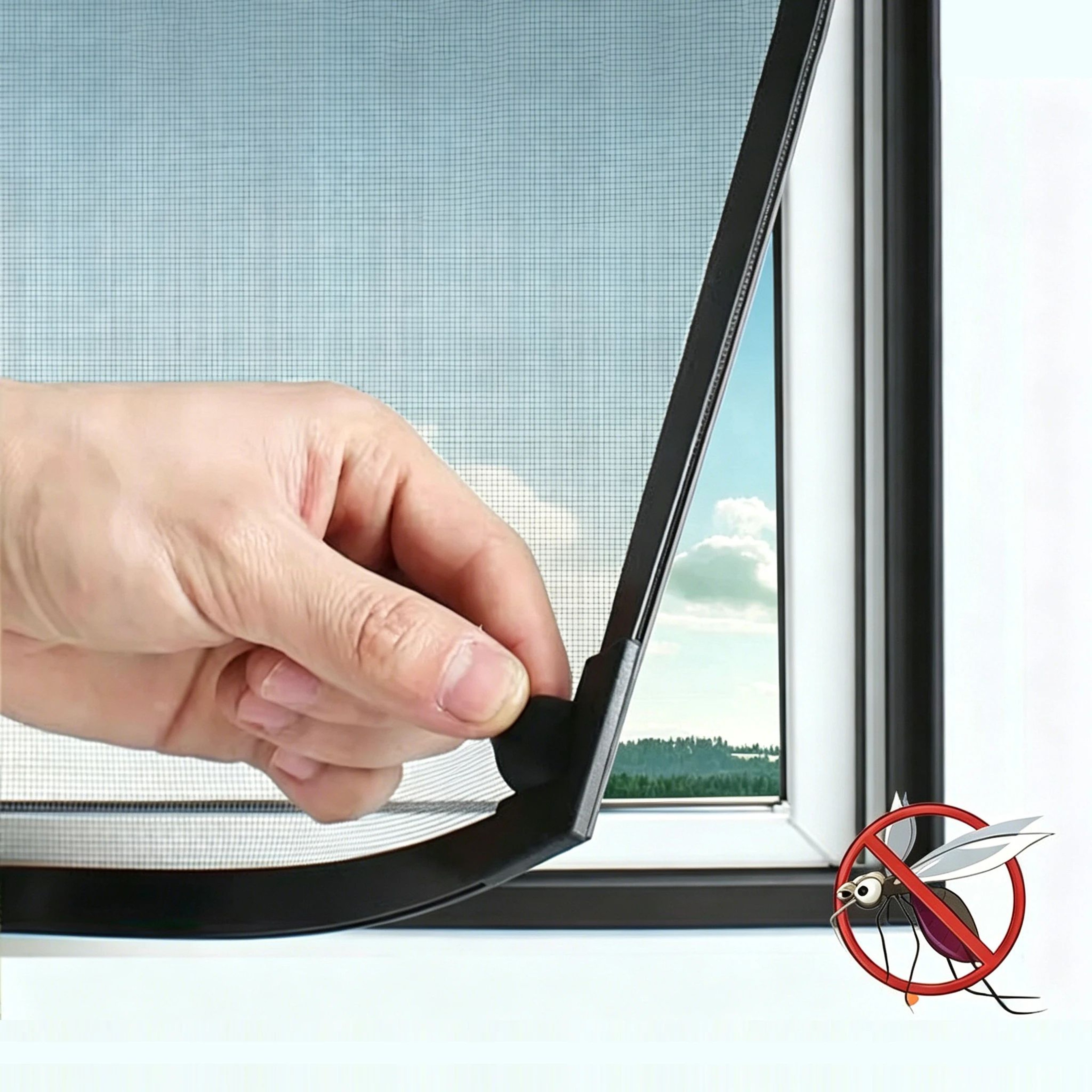 Magnetic Window Screen Self Adhesive Mosquito Net 1