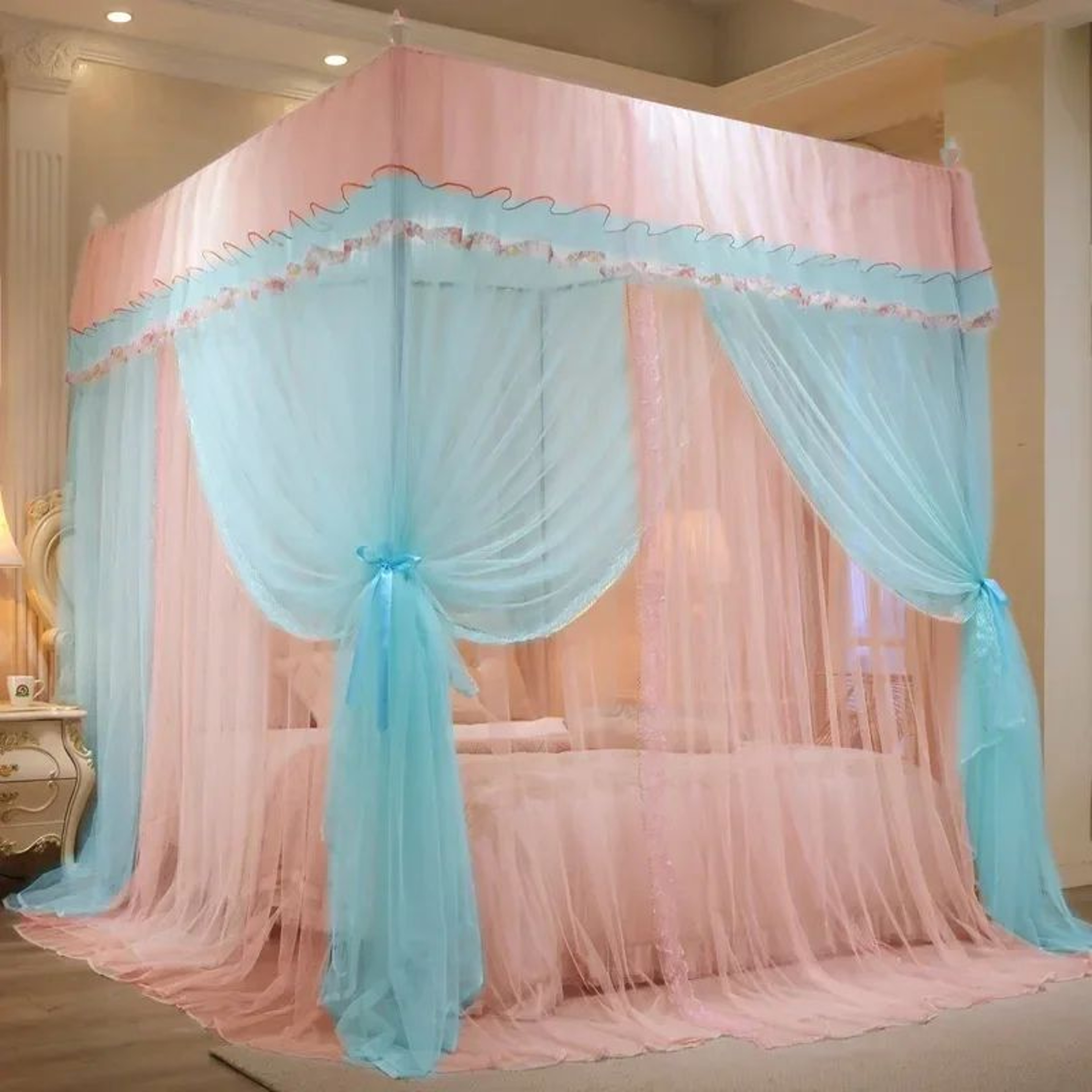Palace Double Layer Bed Canopy Mosquito Net 8