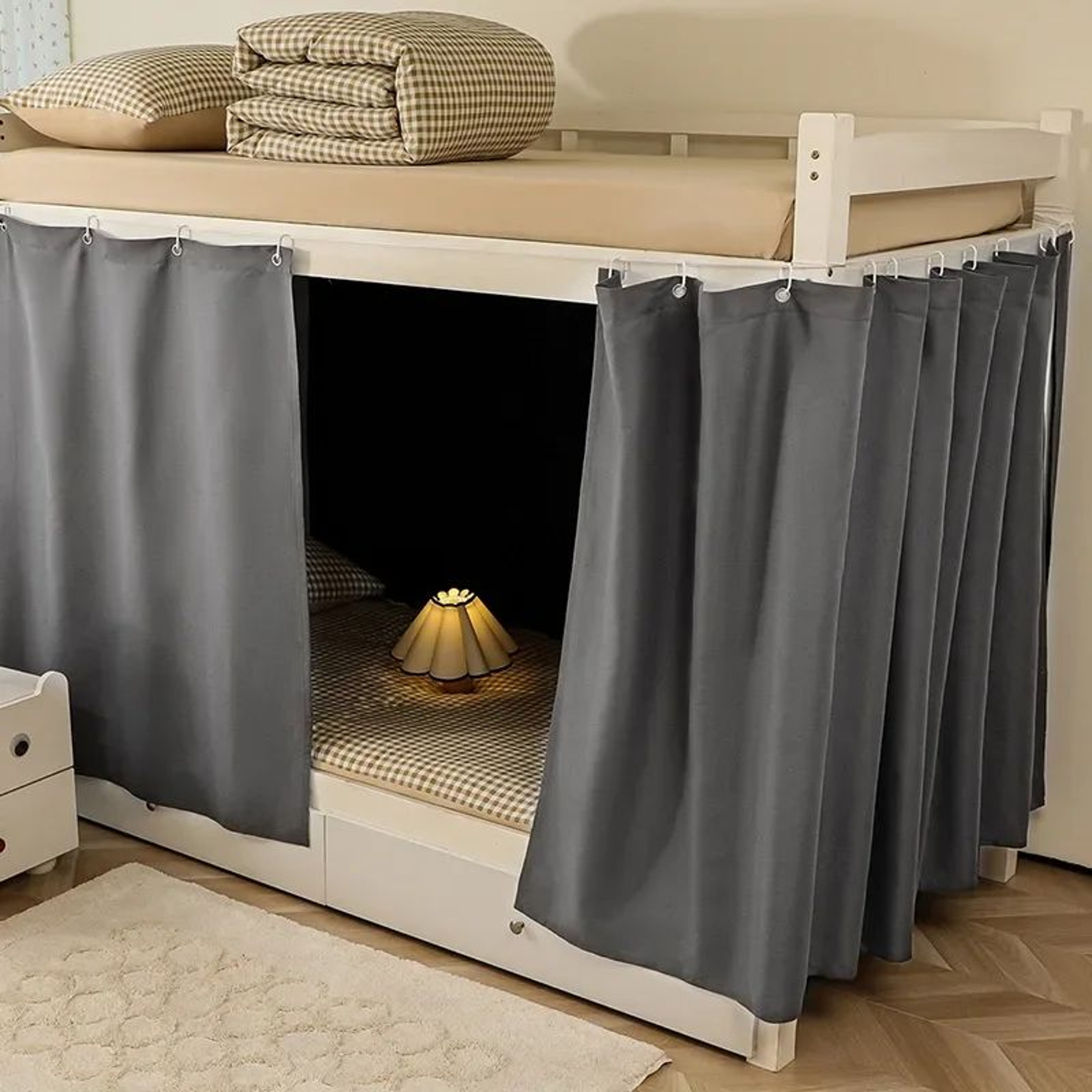 Light Blocking Dorm Bed Curtain Privacy Canopy 8