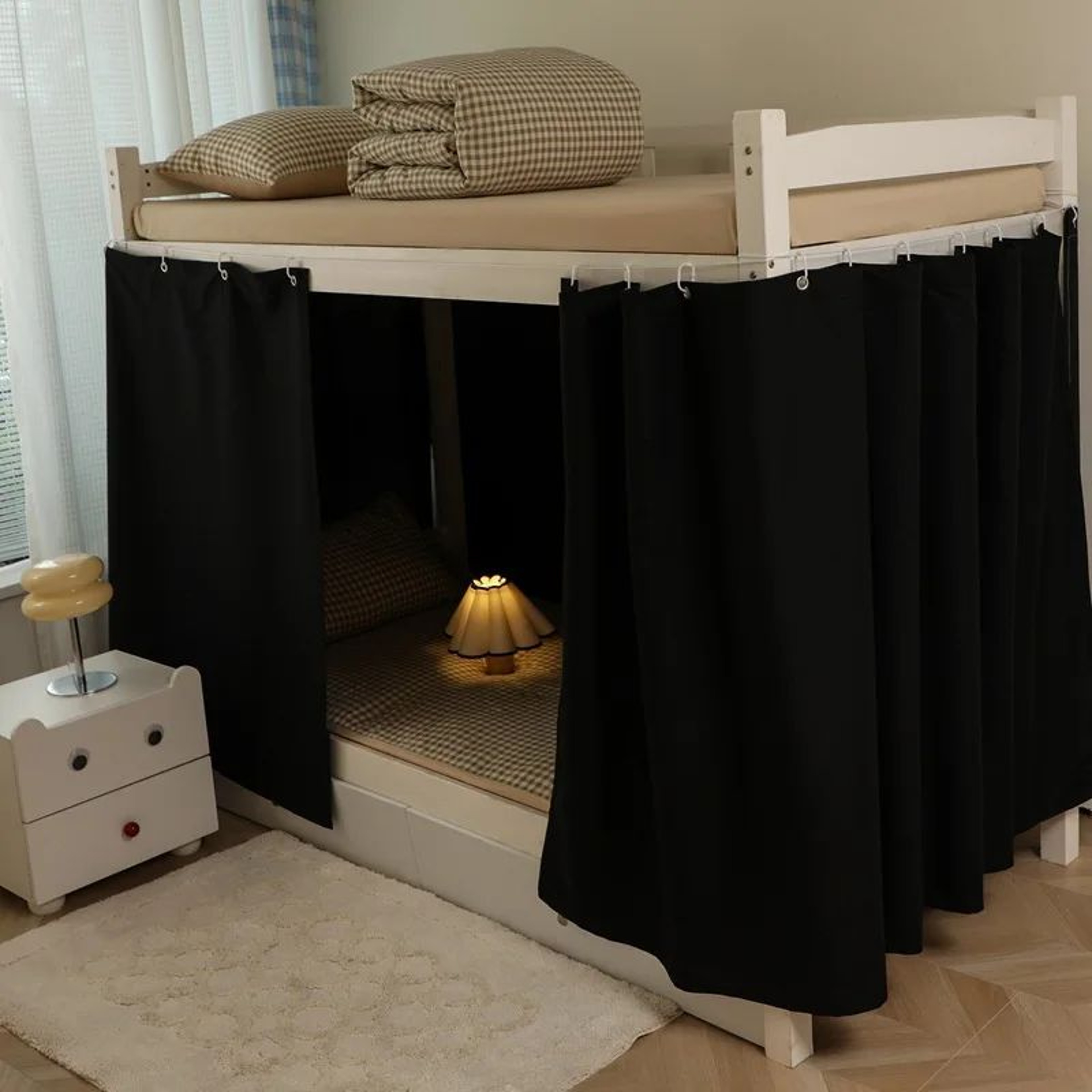 Light Blocking Dorm Bed Curtain Privacy Canopy 6