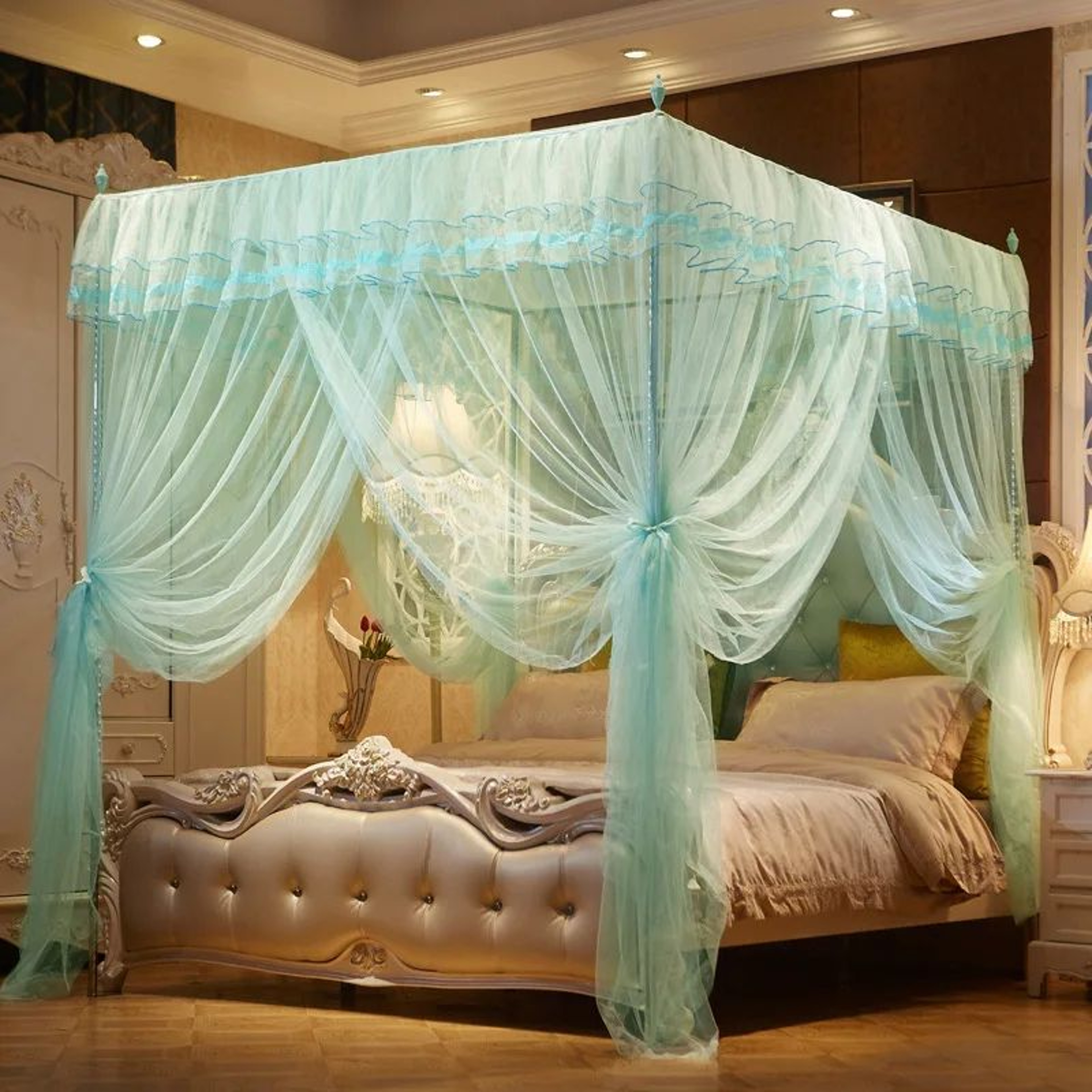 Luxury Princess Three Opening Bed Canopy Net 1