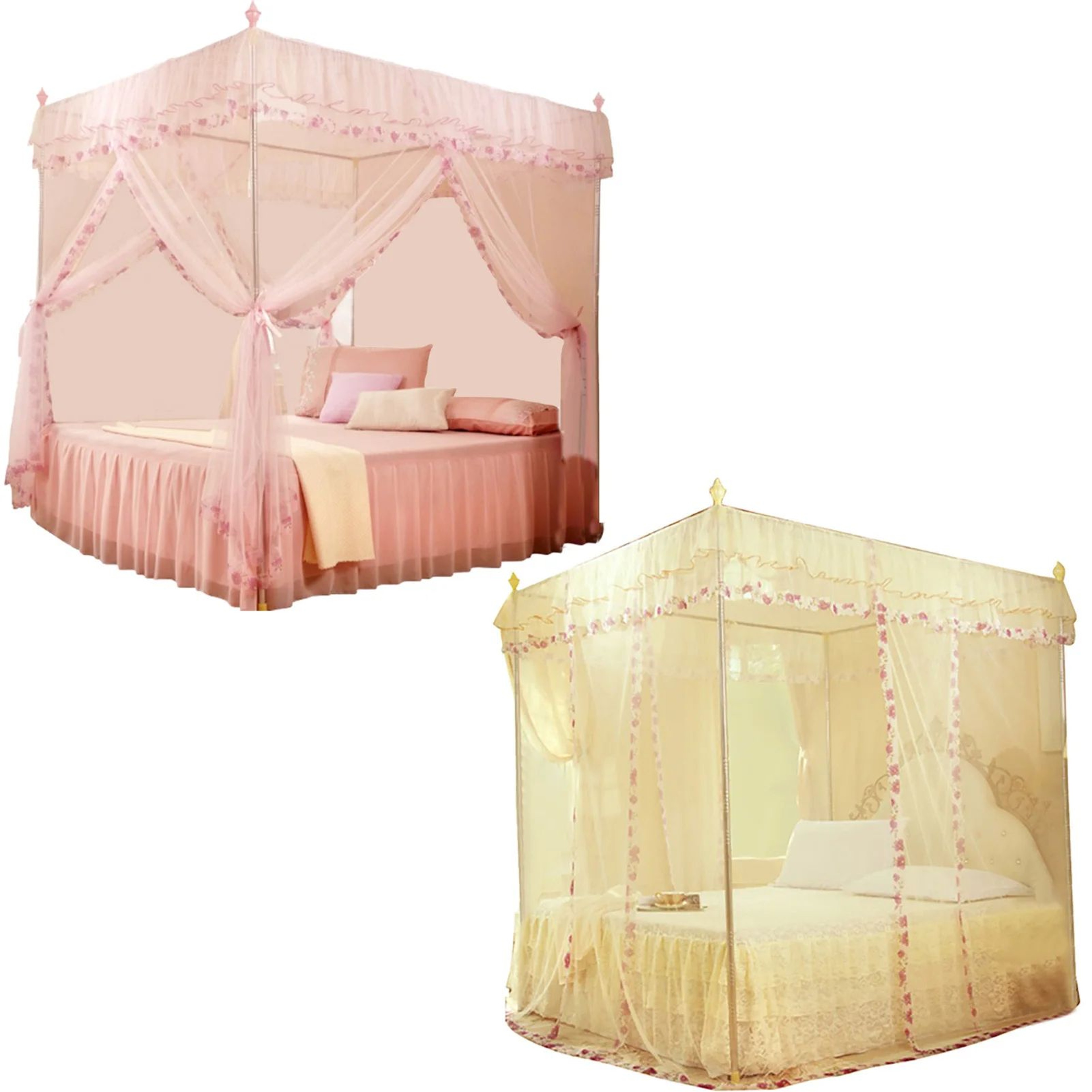 Princess Bed Canopy Mosquito Net With Three Side Openings 5