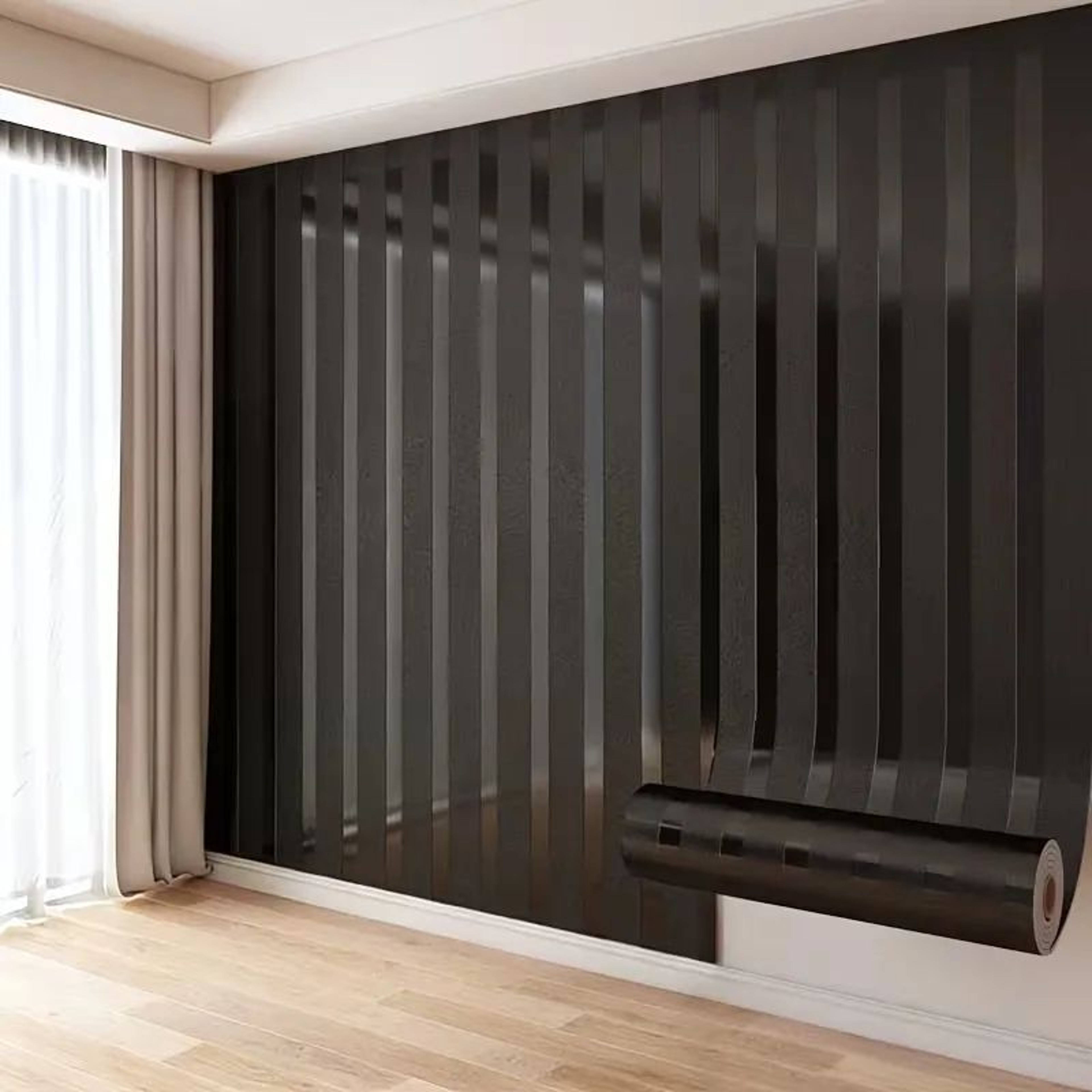 Gold Metallic Striped Peel And Stick Wallpaper 6