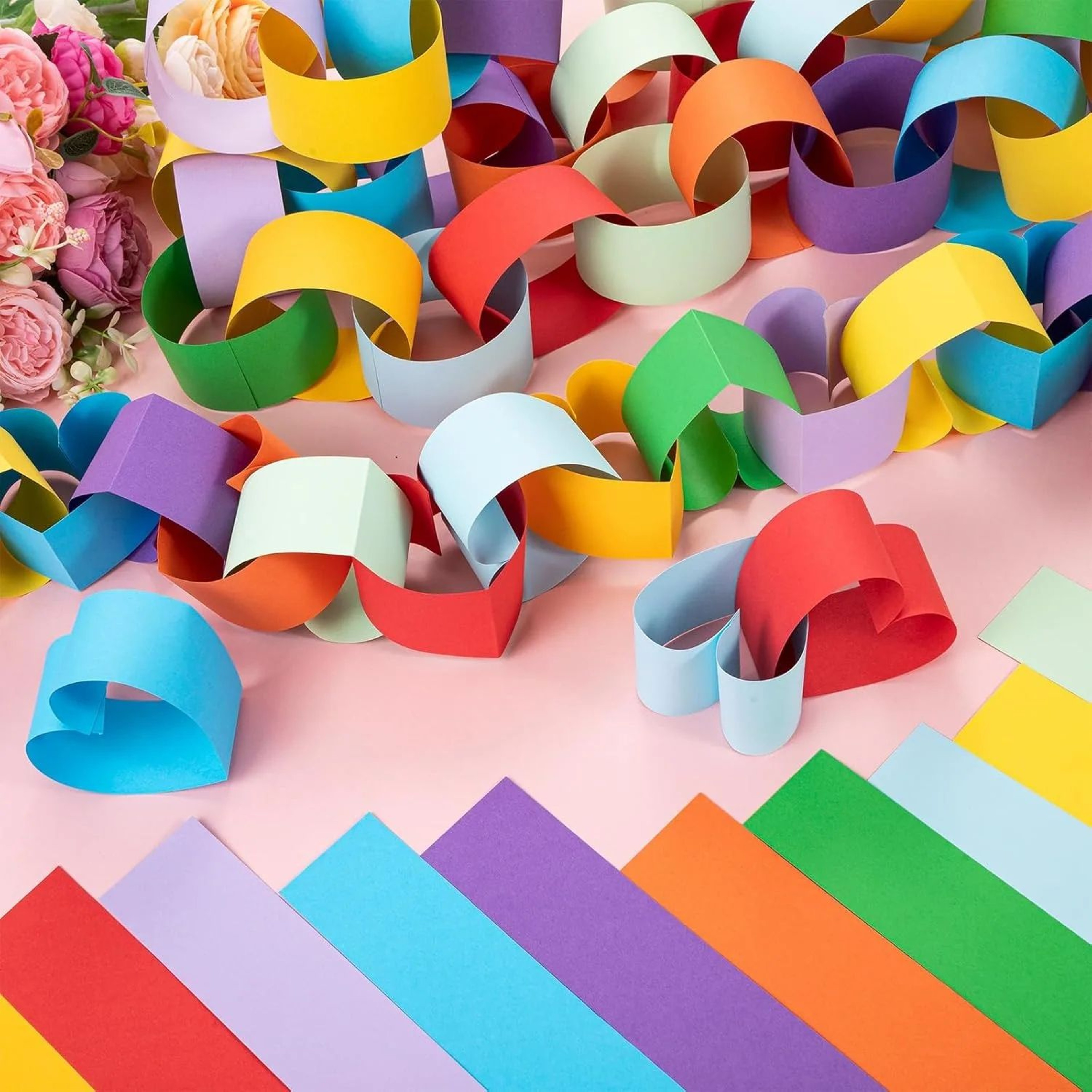 DIY Rainbow Paper Chain Garland Kit 5