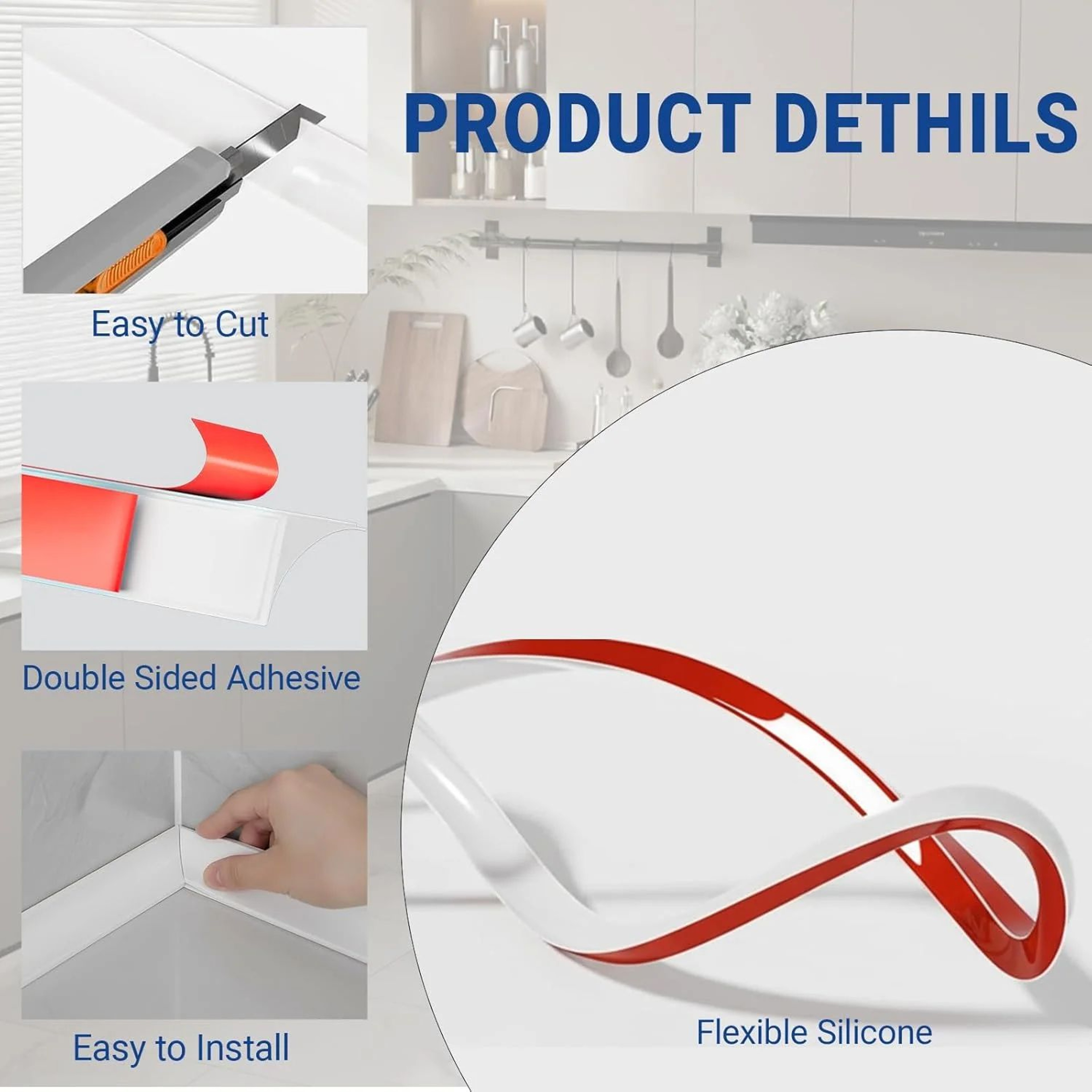 Flexible Silicone Quarter Round Molding Trim 3