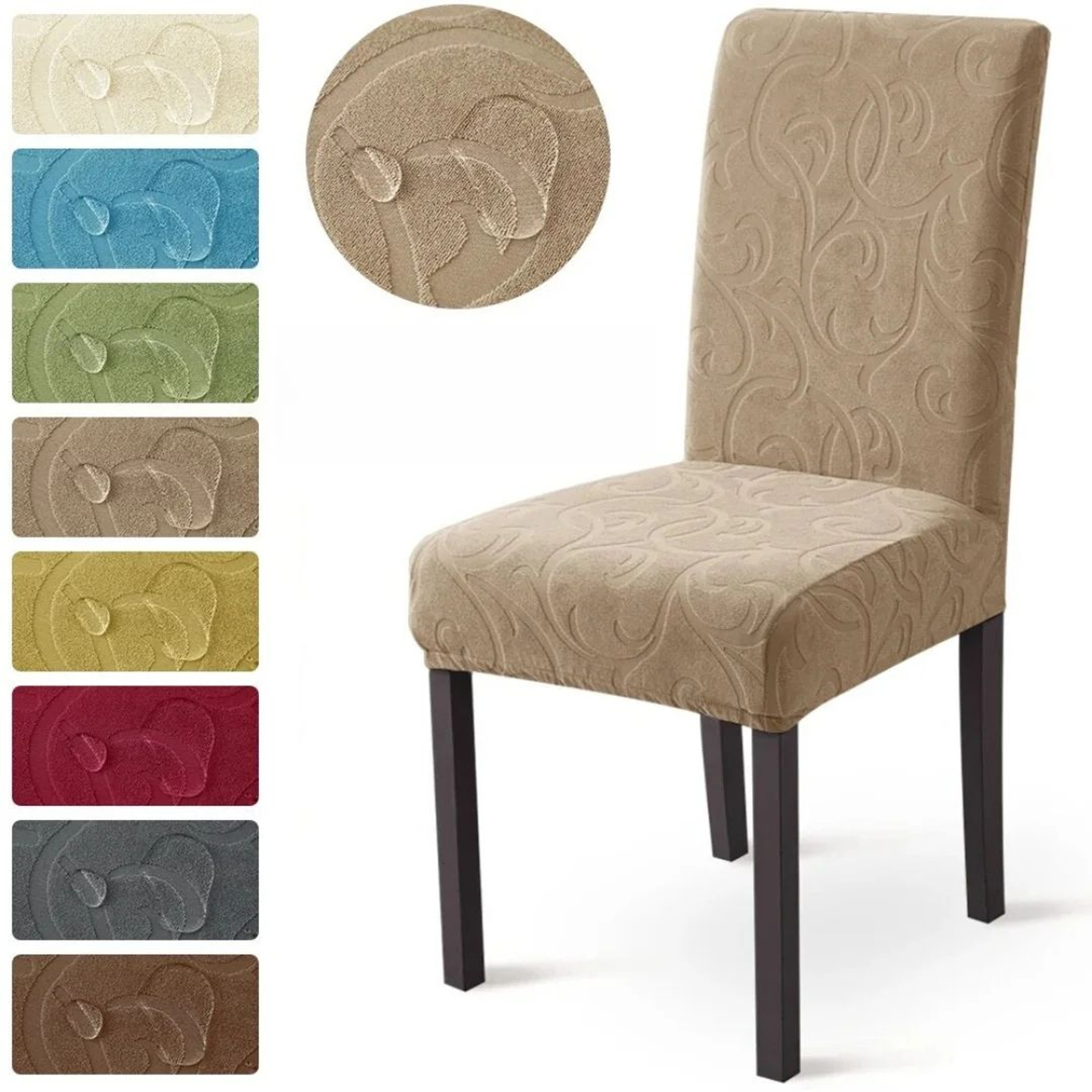 Thick Jacquard Stretch Dining Chair Cover 0