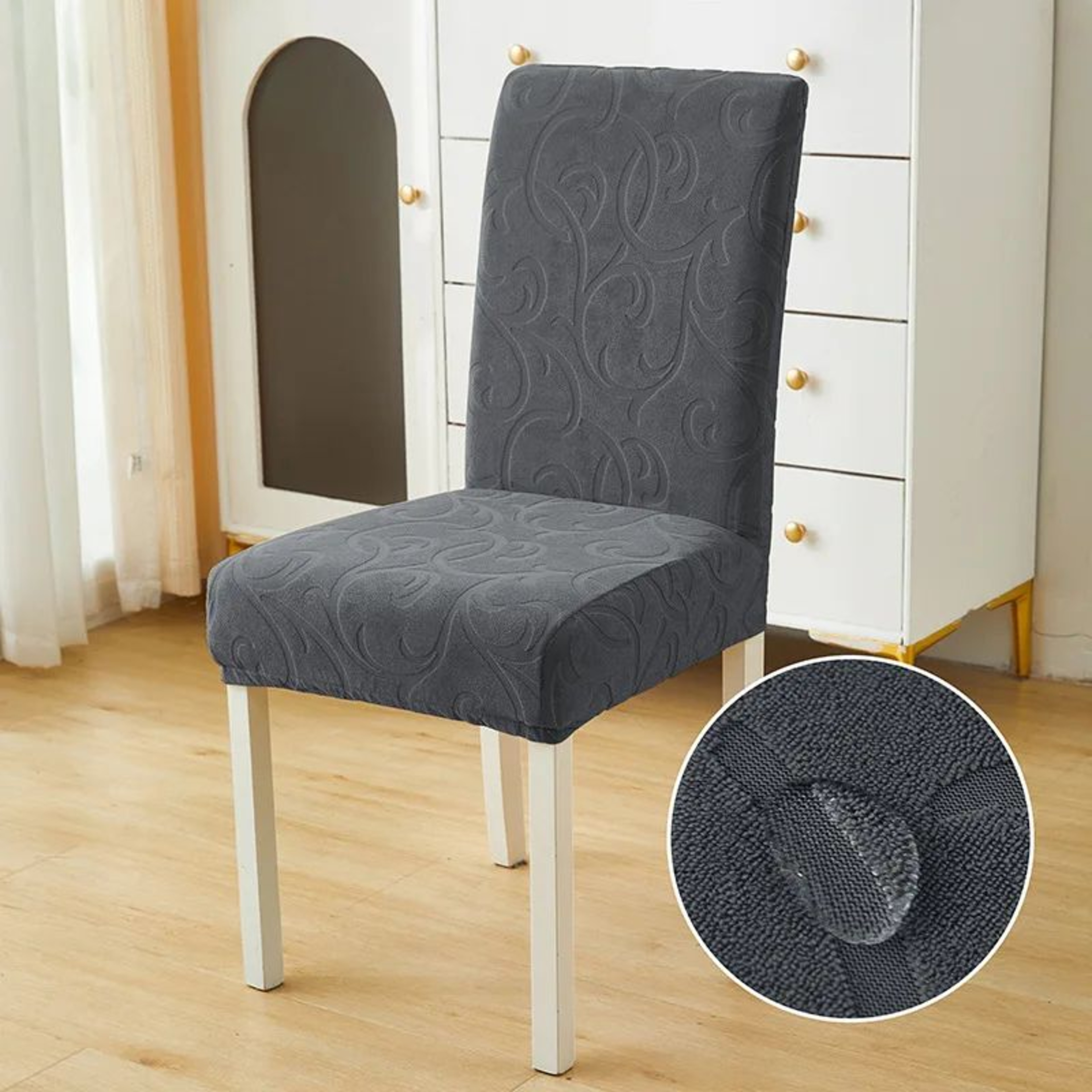 Thick Jacquard Stretch Dining Chair Cover 9