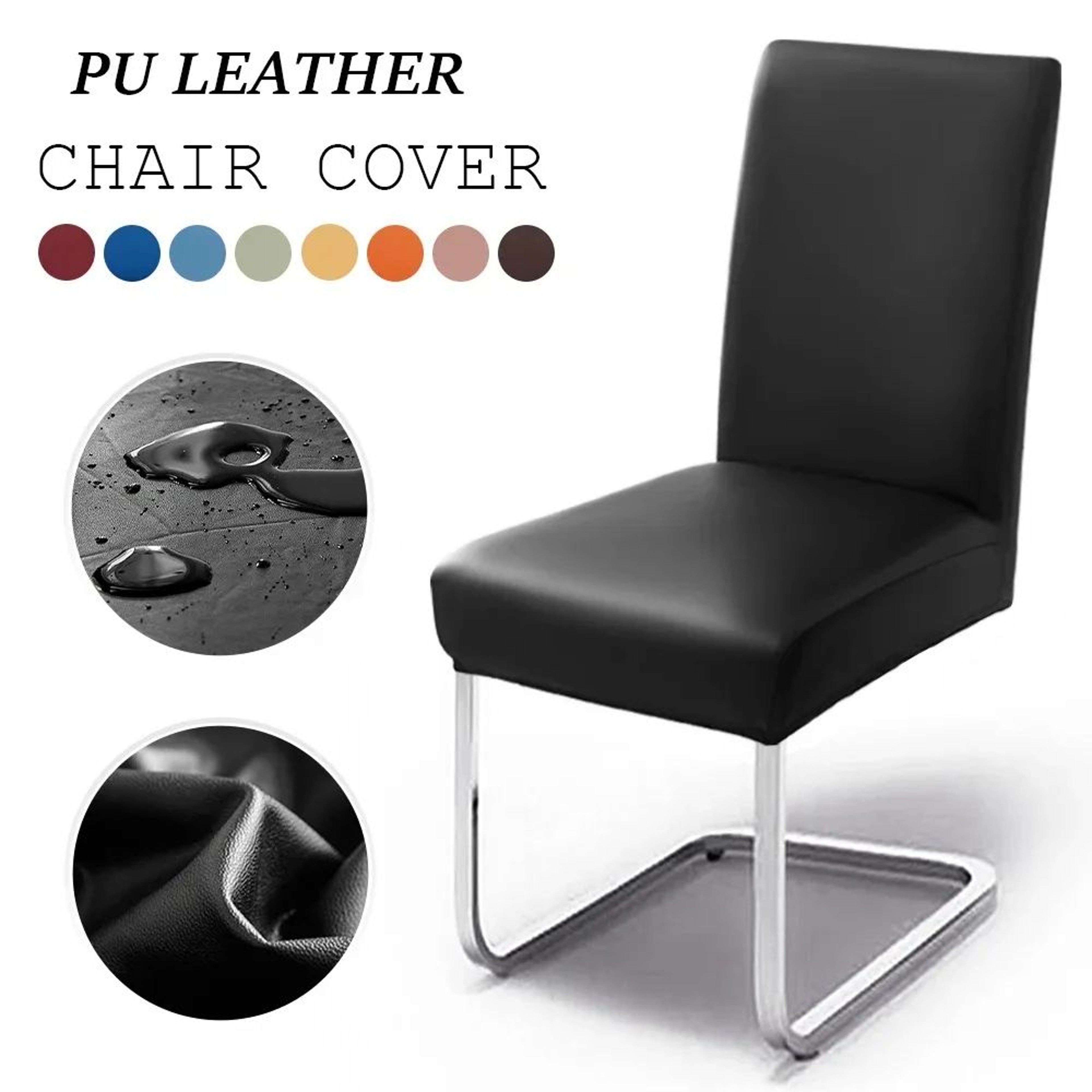 Stretch PU Leather Dining Chair Cover 0