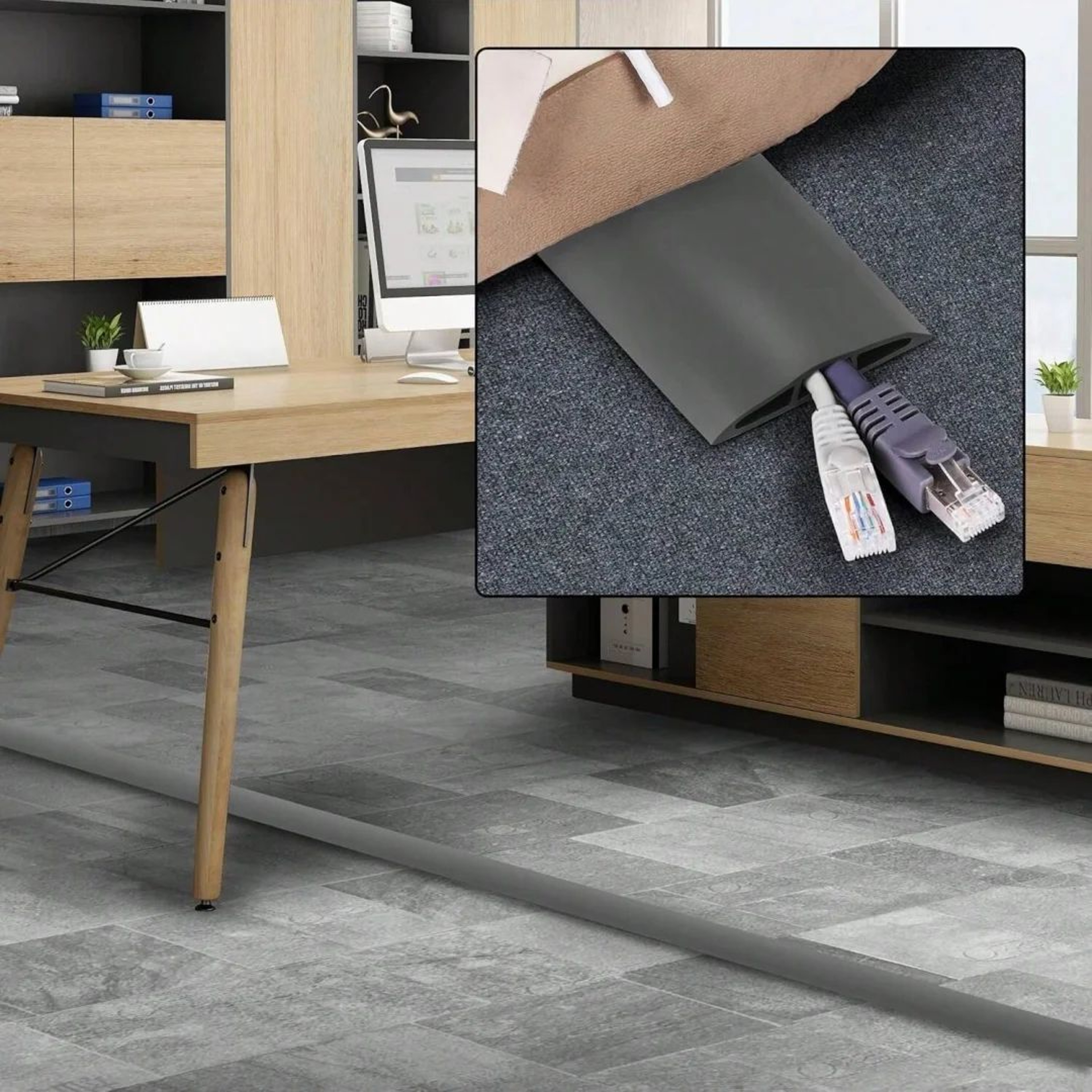 Self Adhesive Floor Cord Cover Cable Protector And Wire Hider 3