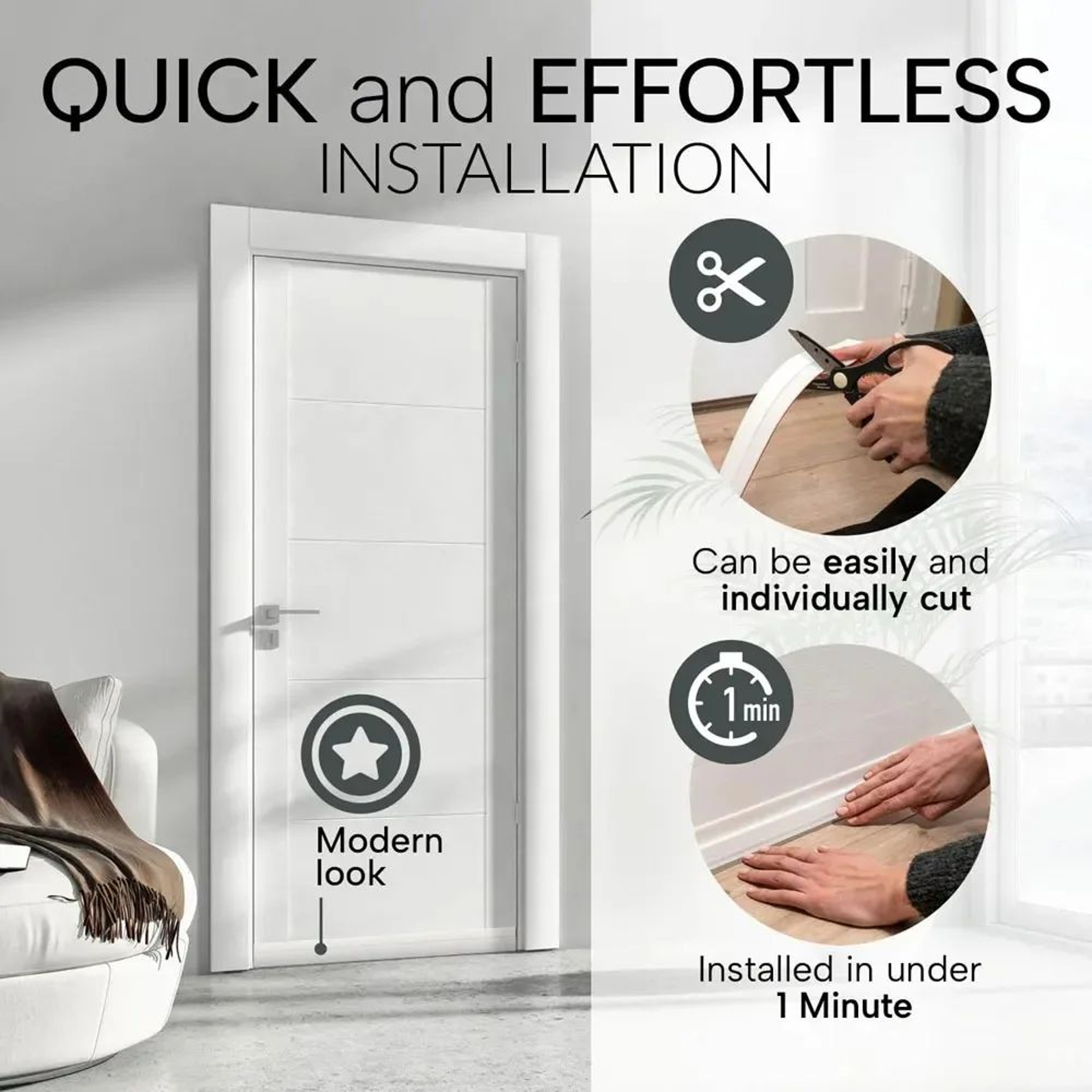 Self Adhesive Under Door Draft Stopper Weather Seal 3