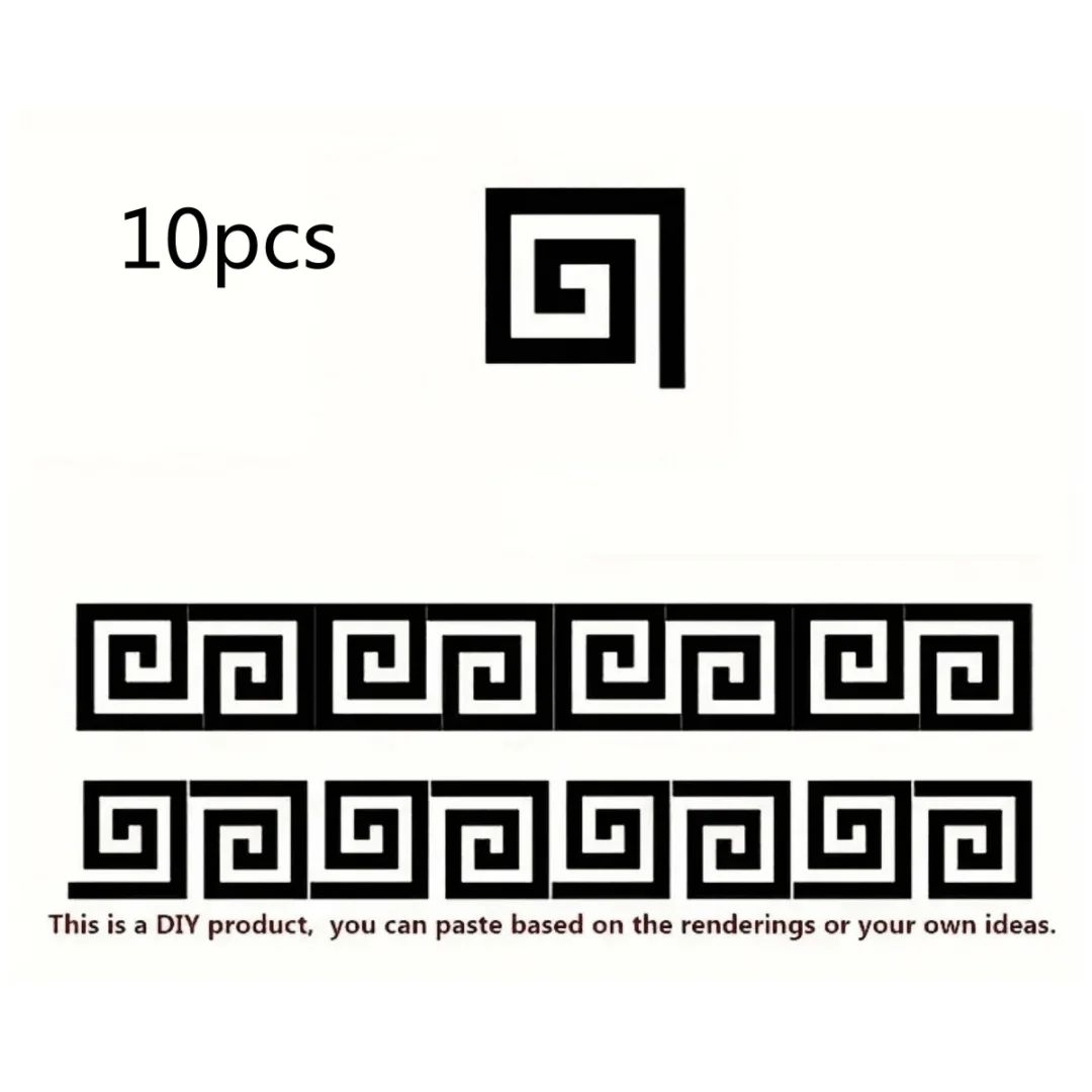 10 Piece Self Adhesive Mirror Stickers Decorative Tiles 6