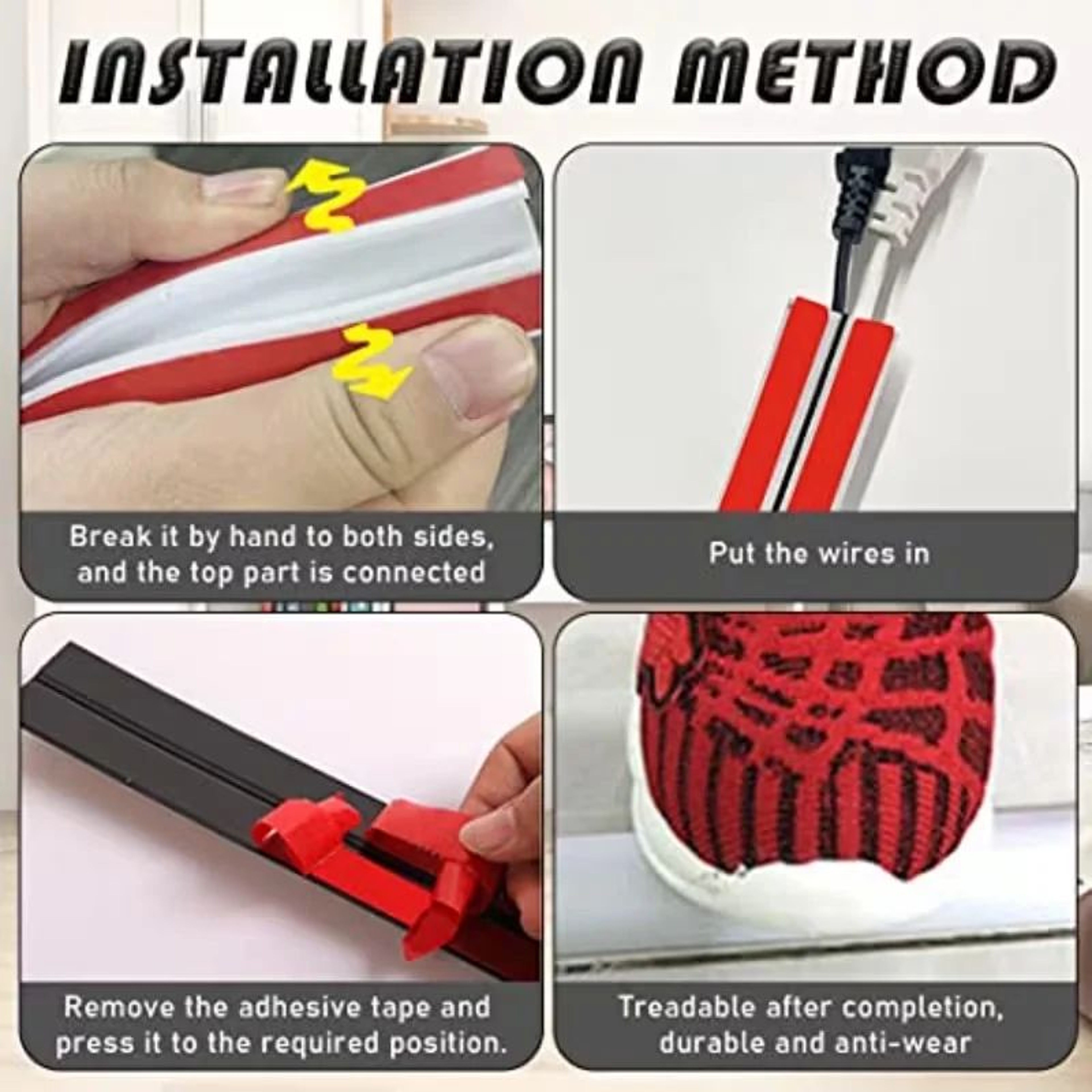 Floor Cord Cover Cable Organizer Wire Protector 5