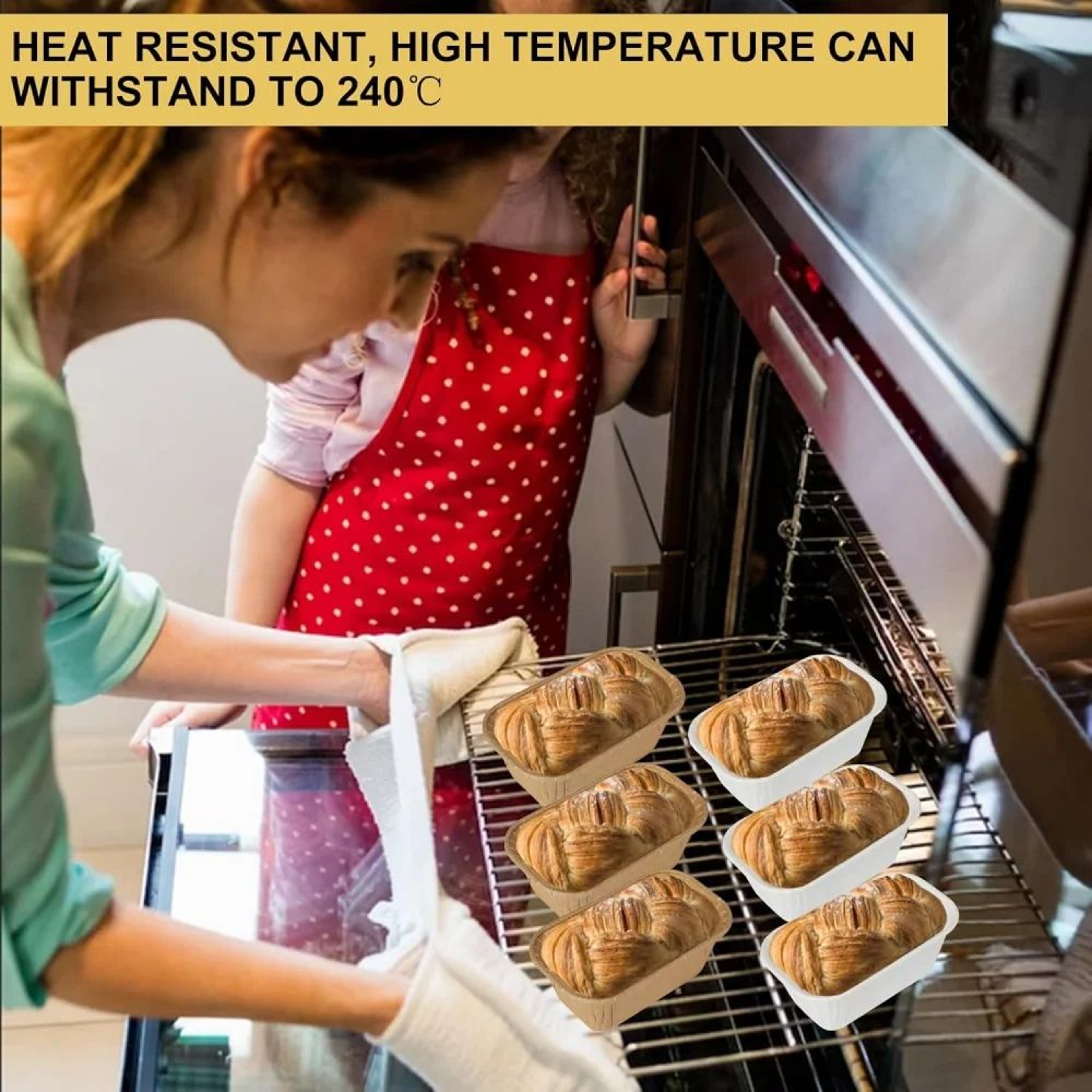 50 Piece Disposable Mini Loaf Baking Pans 5