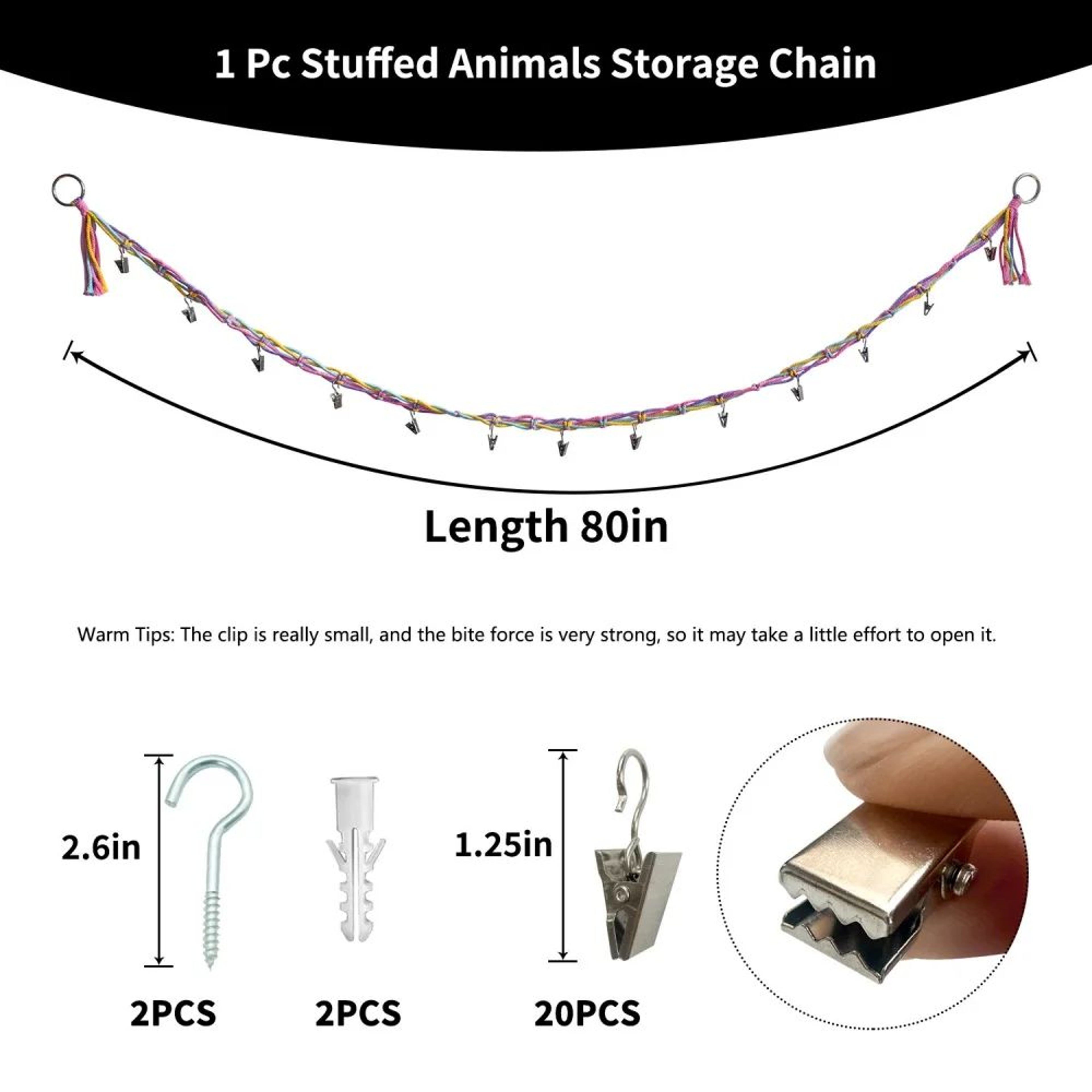 Boho Stuffed Animal Hanging Storage Chain 1