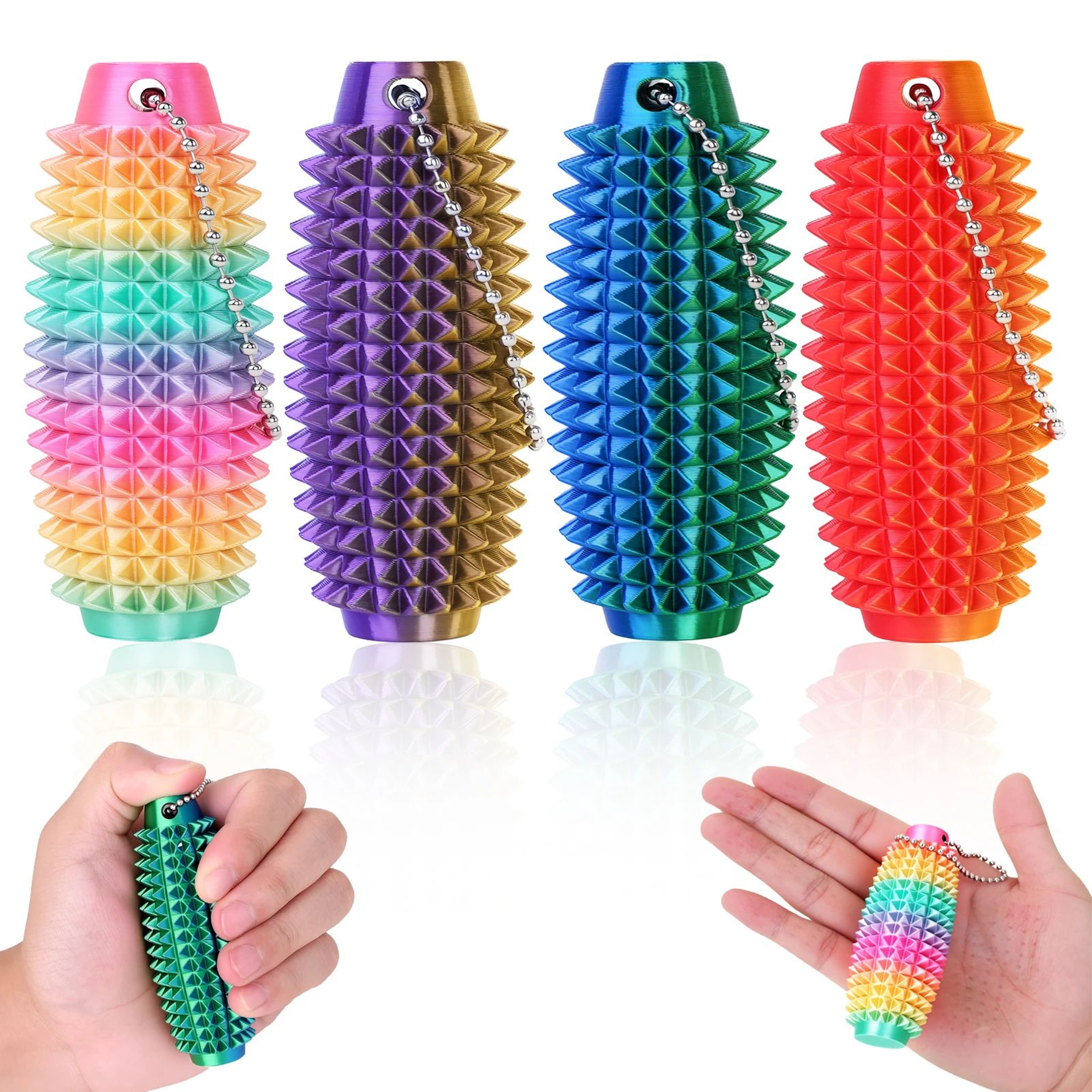 Spikey Sensory Fidget Keychain 0
