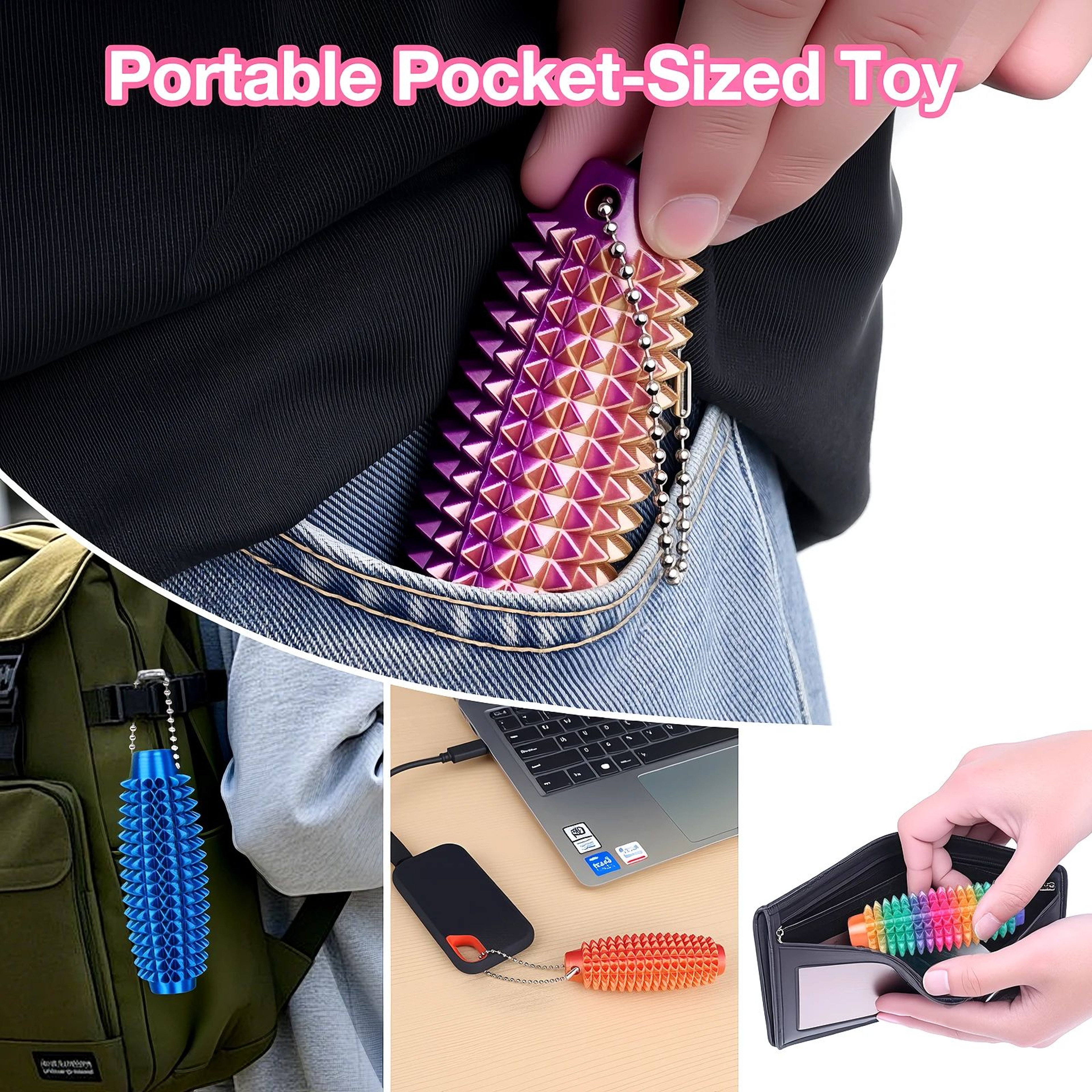 Spikey Sensory Fidget Keychain 4