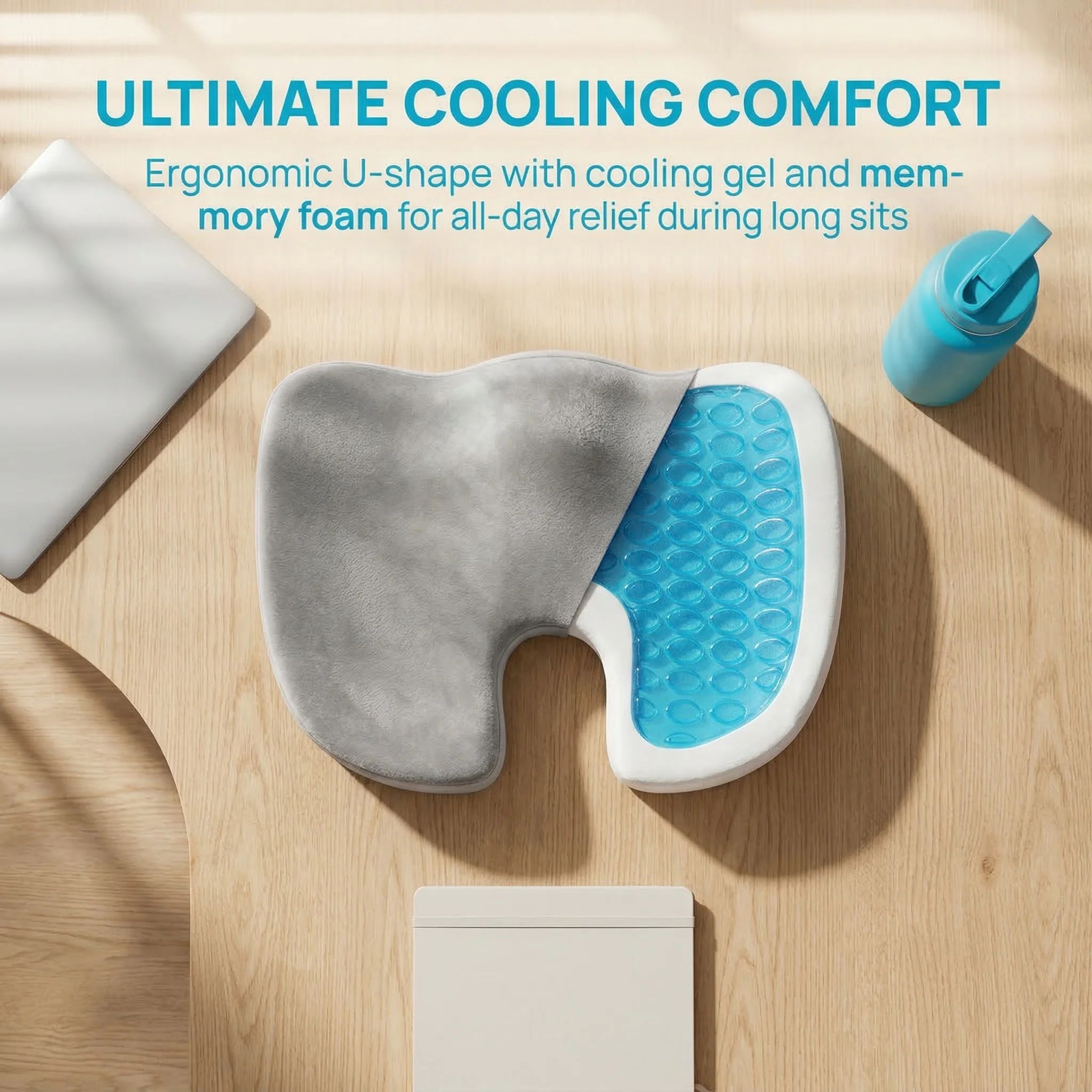 Gel Memory Foam Coccyx Seat Cushion 0