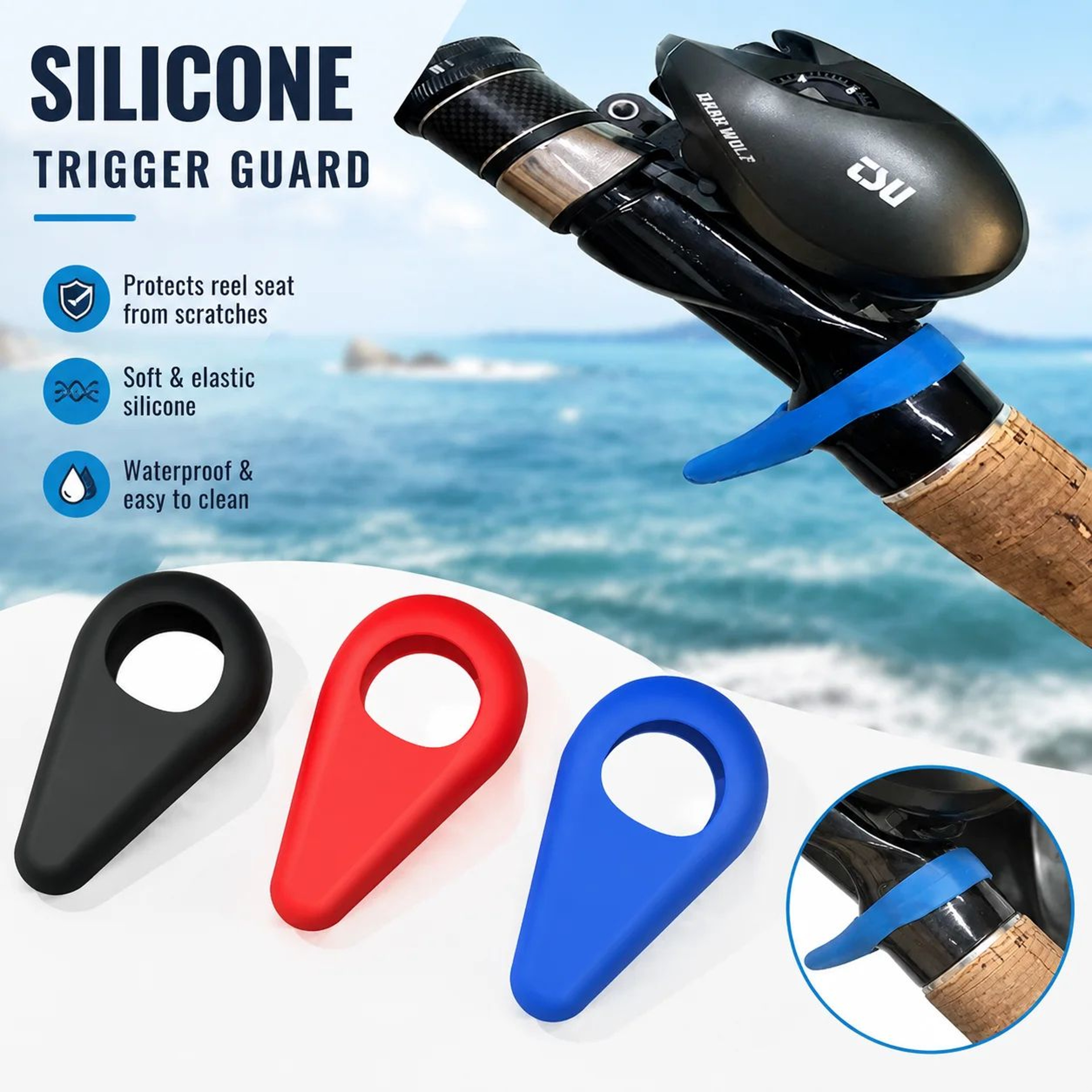 Silicone Baitcasting Rod Trigger Guard 0