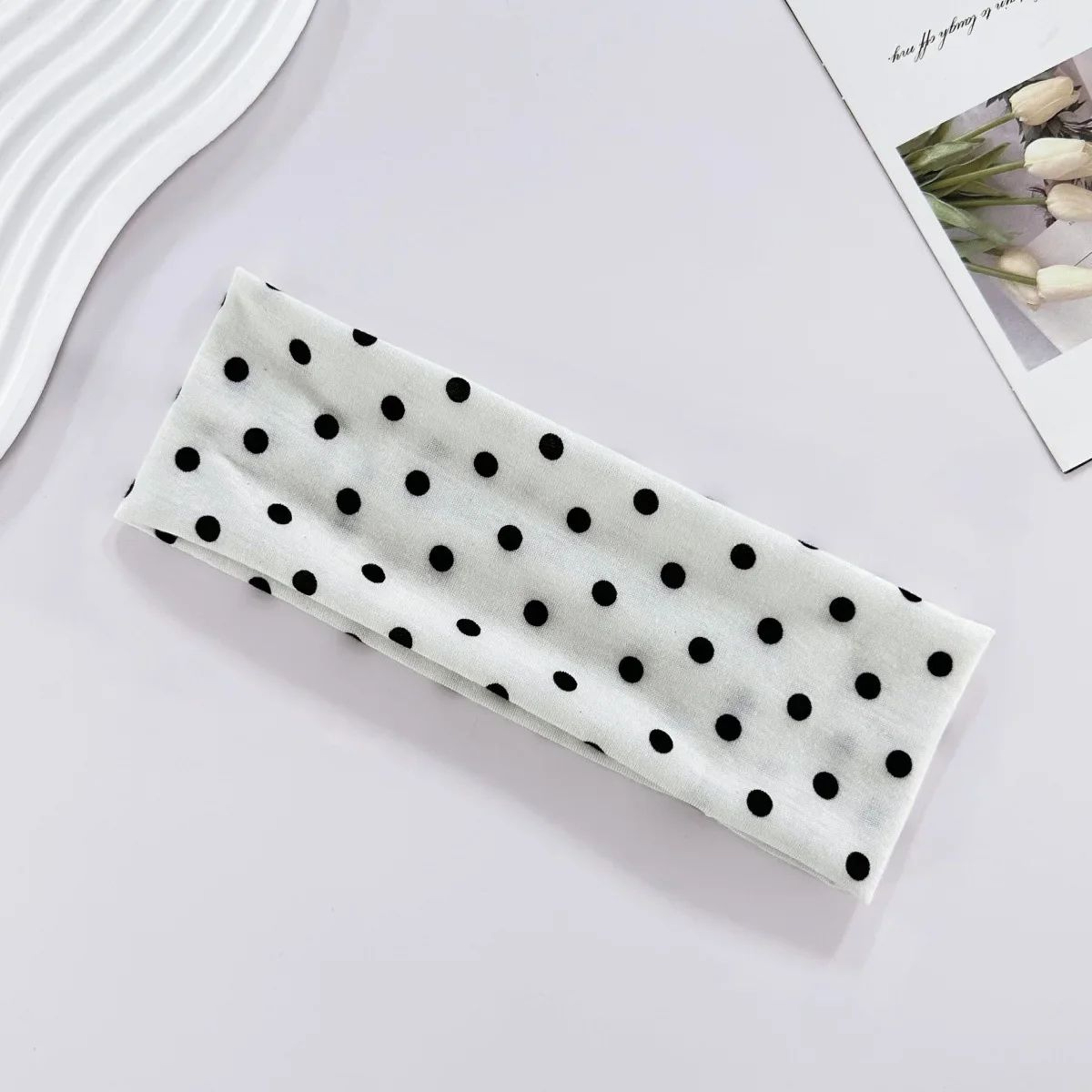 Retro Polka Dot Button Headband 16