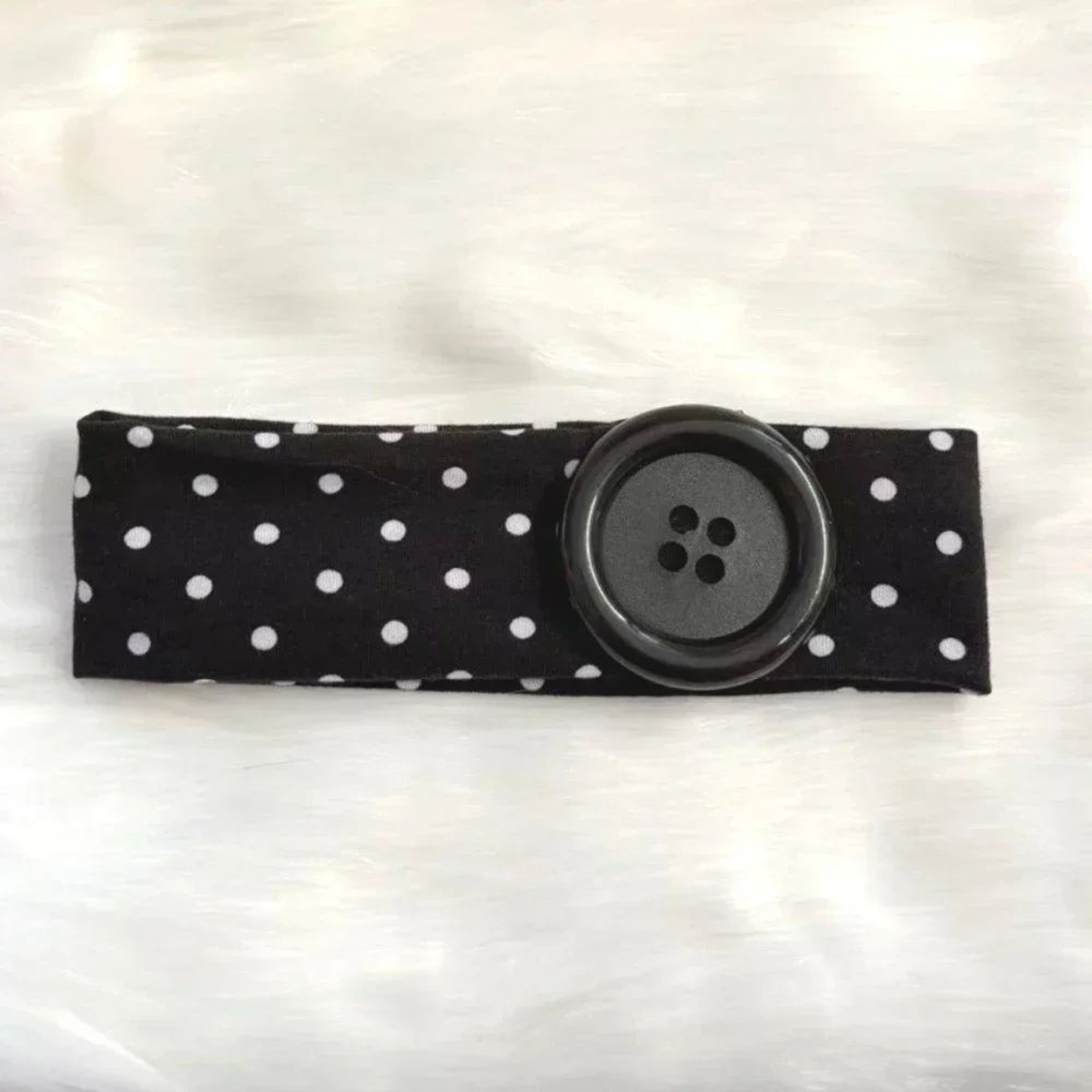 Vintage Polka Dot Button Headband 3