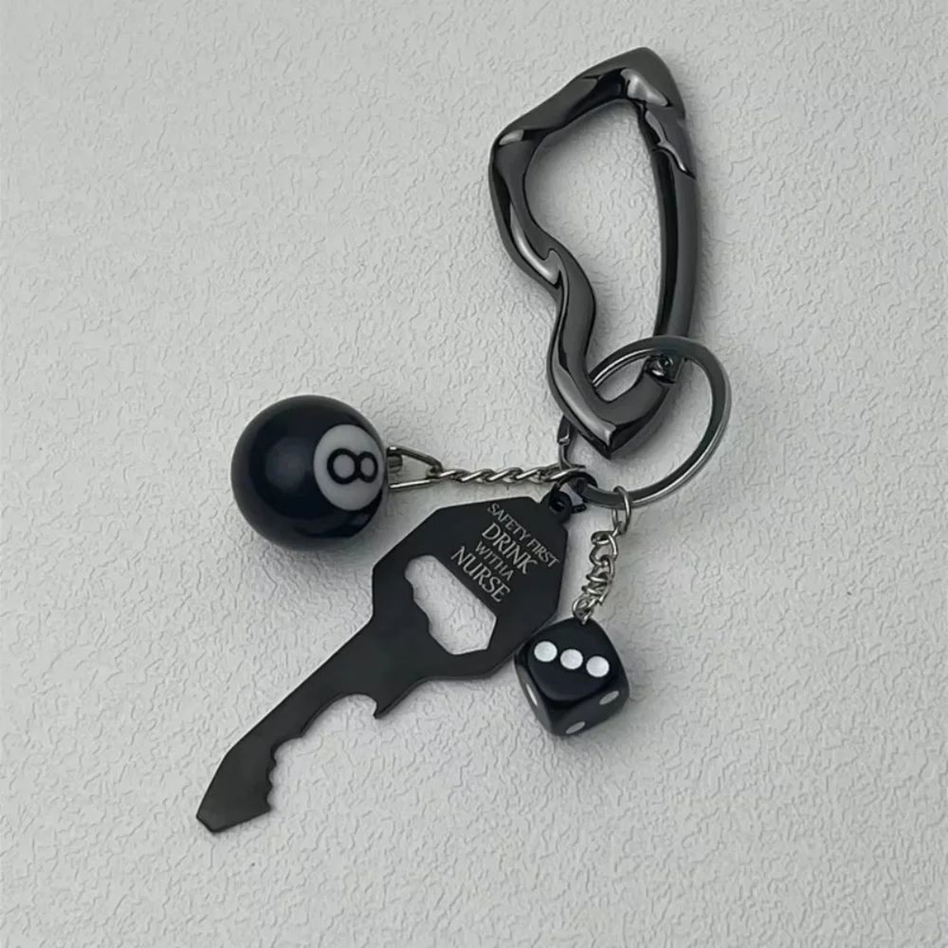 8 Ball Bottle Opener Keychain 8