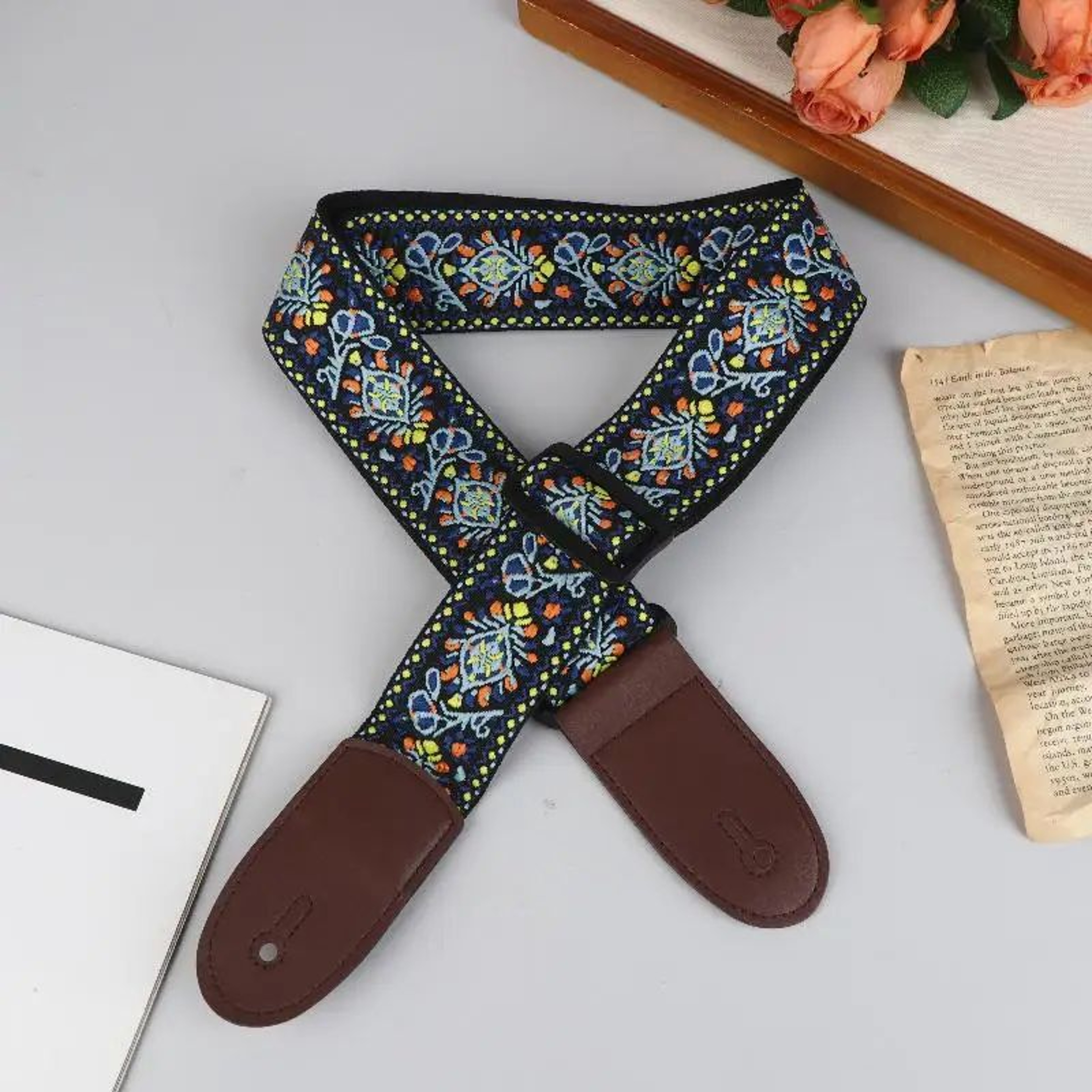 Embroidered Cotton Guitar Strap 8