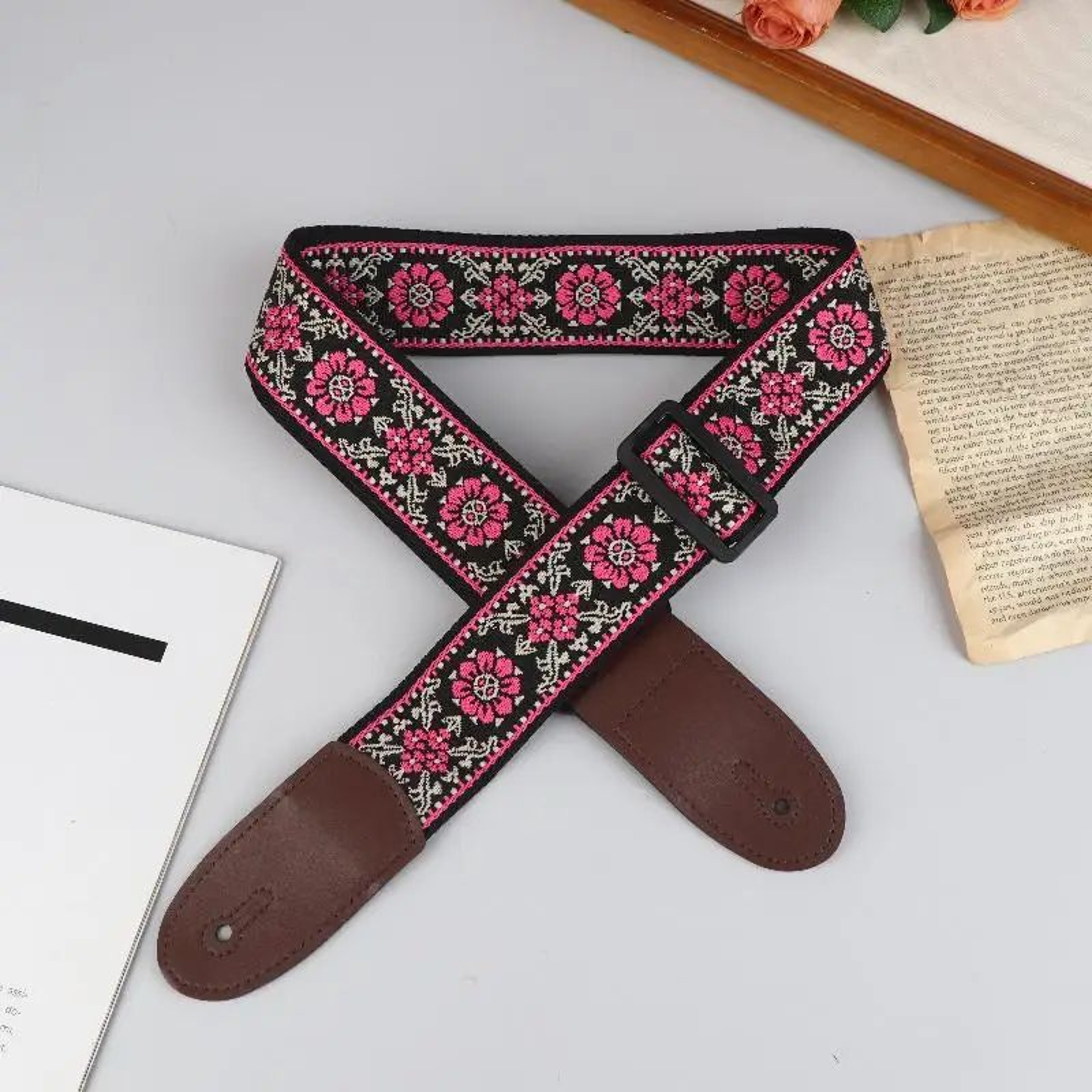 Embroidered Cotton Guitar Strap 7