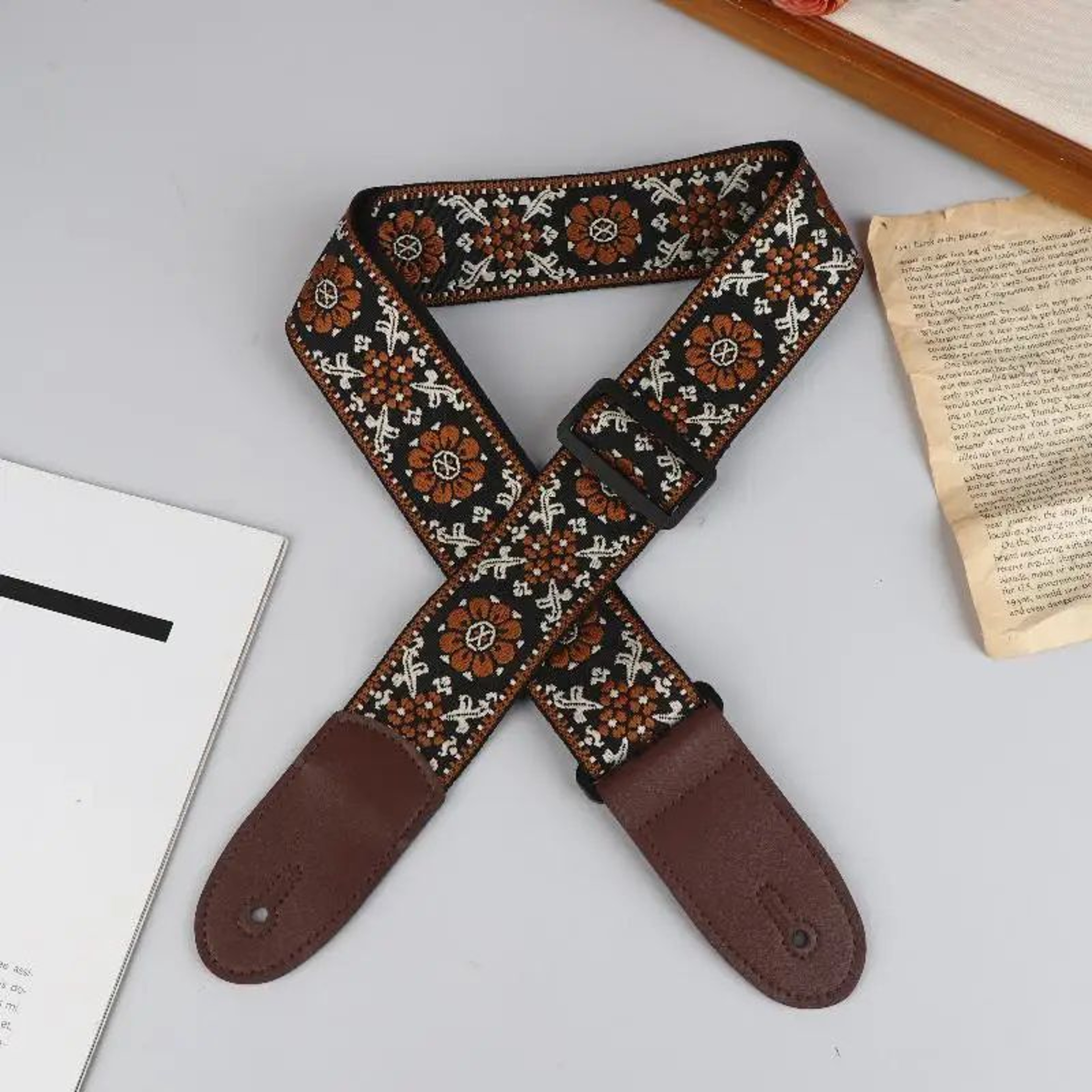 Embroidered Cotton Guitar Strap 15