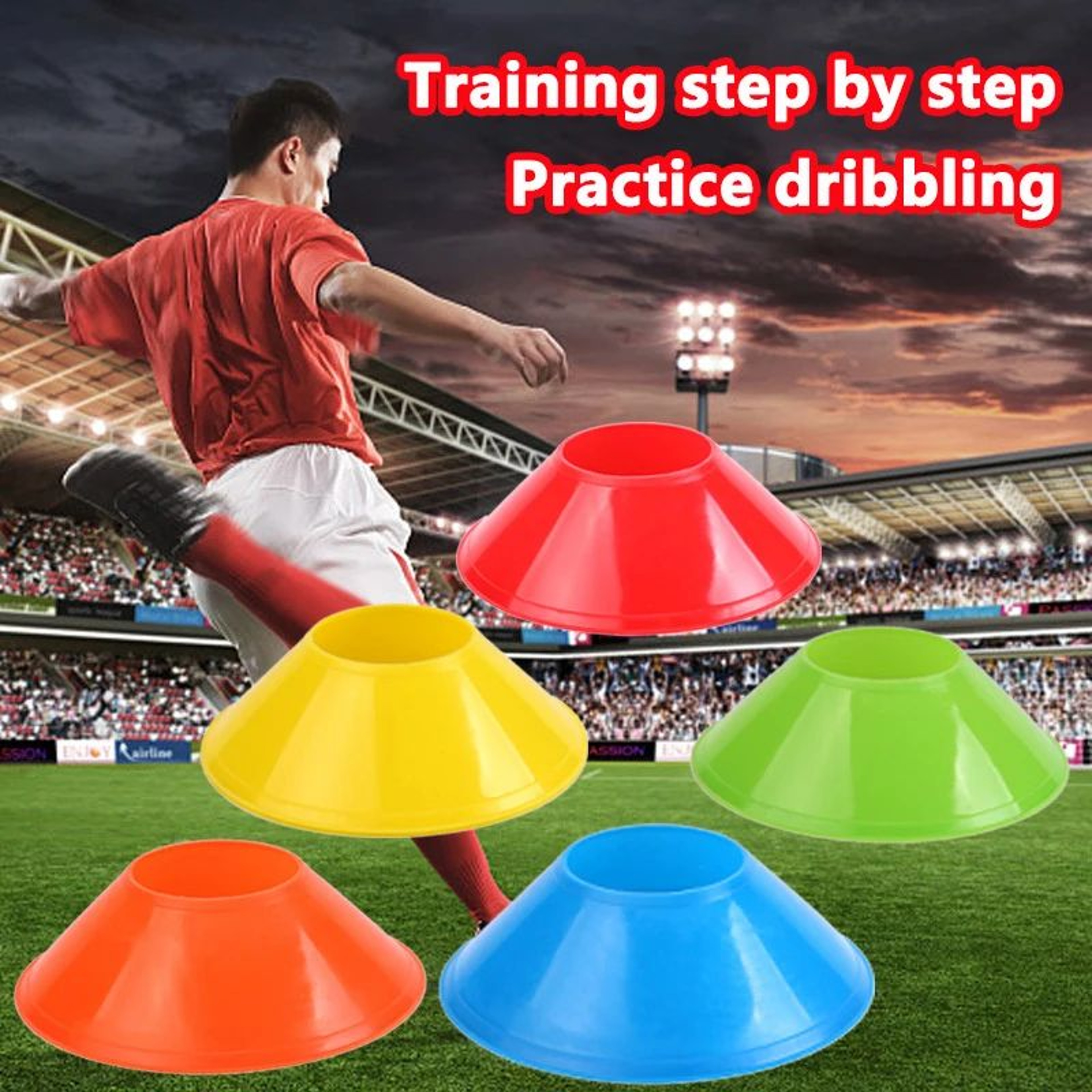 10 Piece Agility Training Disc Cones 1