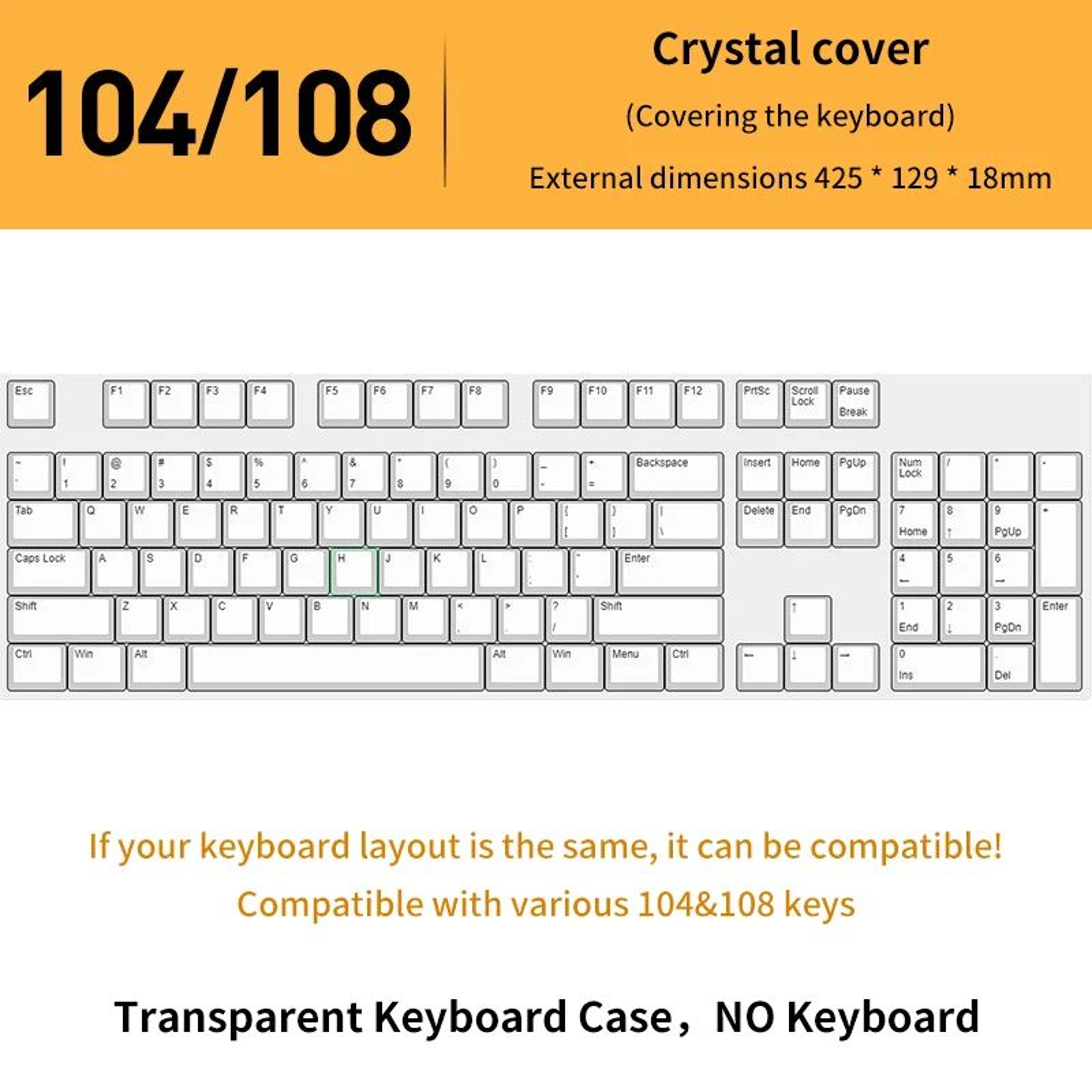 Clear Acrylic Mechanical Keyboard Dust Cover 7