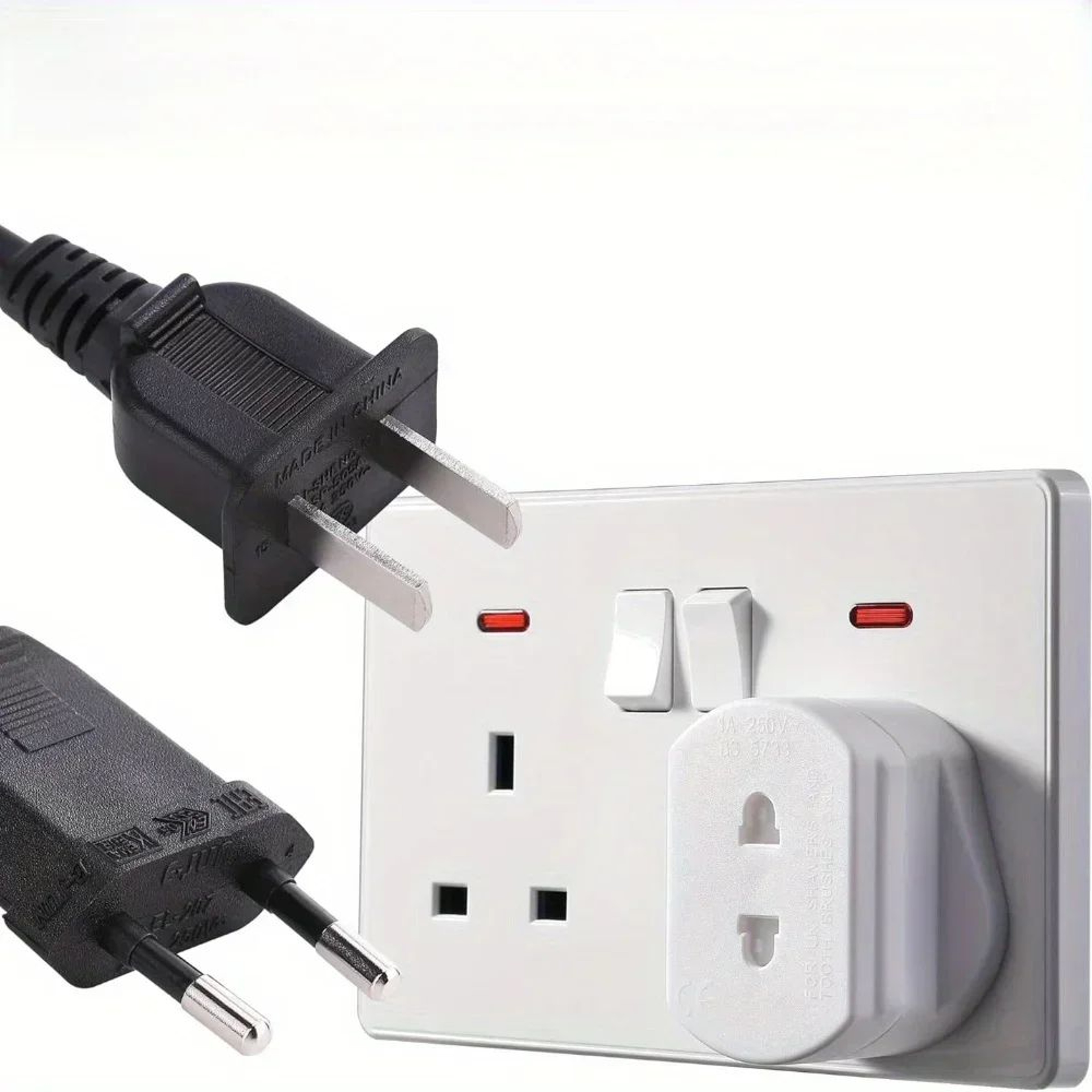 UK 2 Pin To 3 Pin Shaver Plug Adapter 3