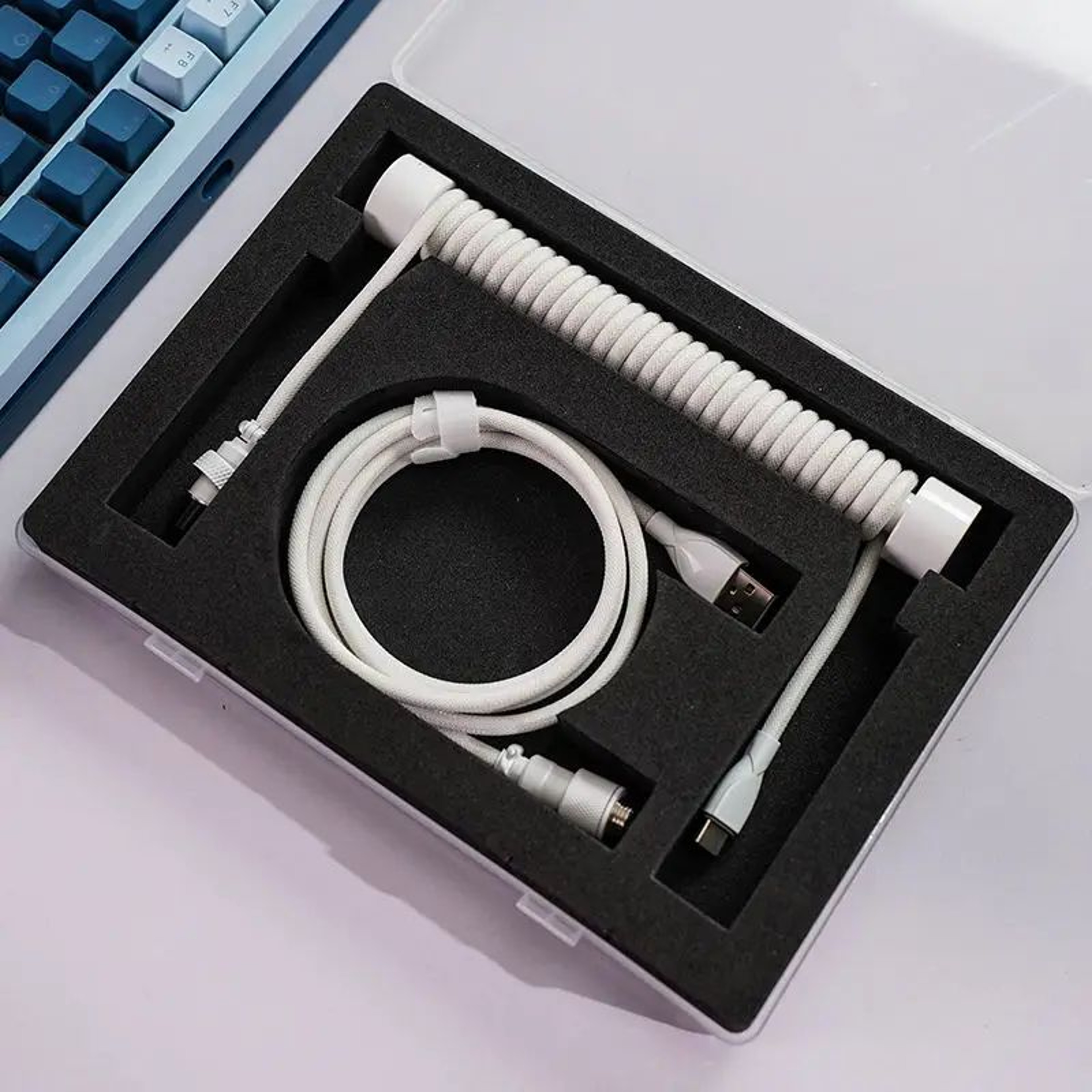 Premium Coiled USB C Mechanical Keyboard Cable 3