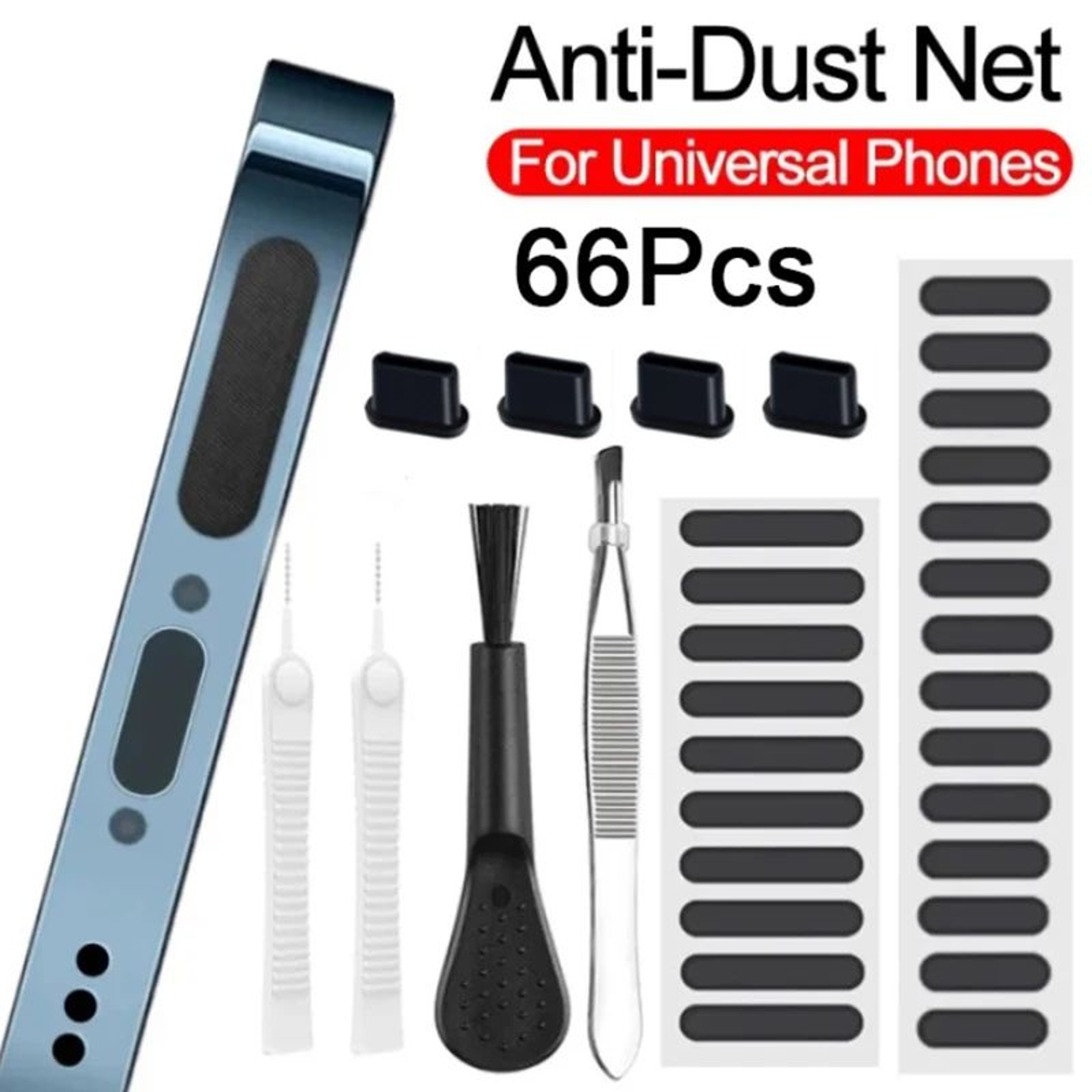 Universal Phone Speaker Dust Mesh And Charging Port Protector Kit 1