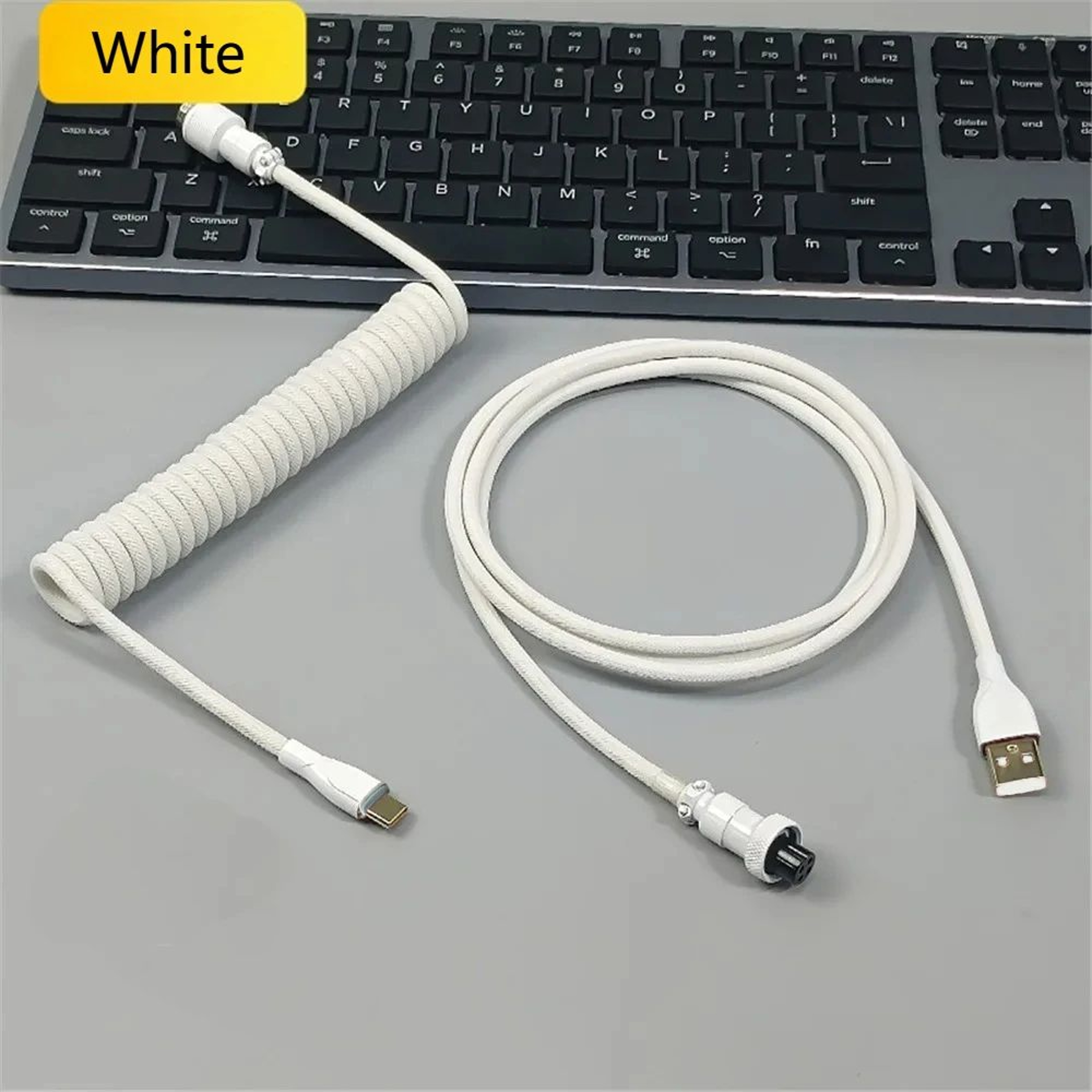 GX16 USB C Coiled Gaming Keyboard Cable 3