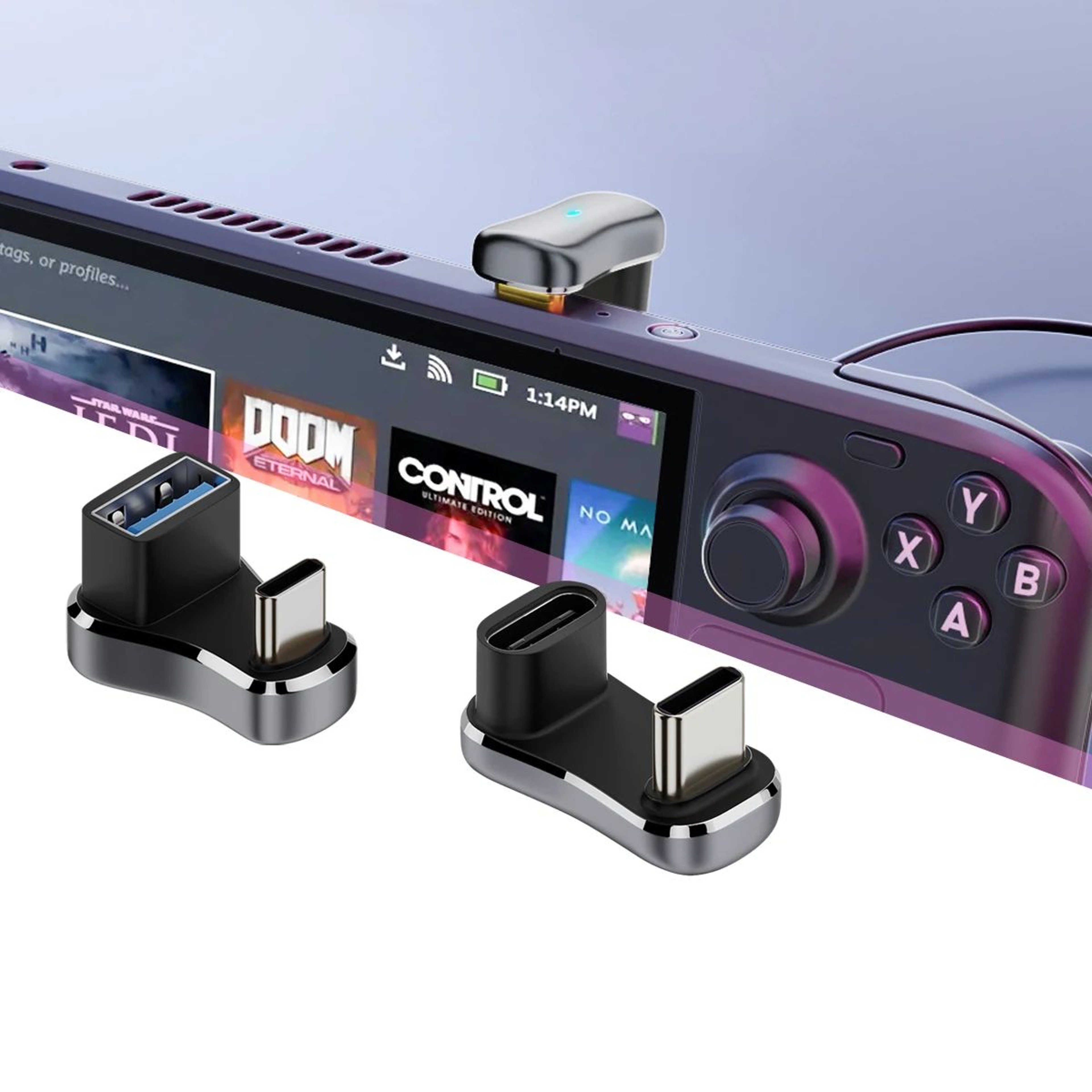 180 Degree USB C Adapter 140W 20Gbps 4