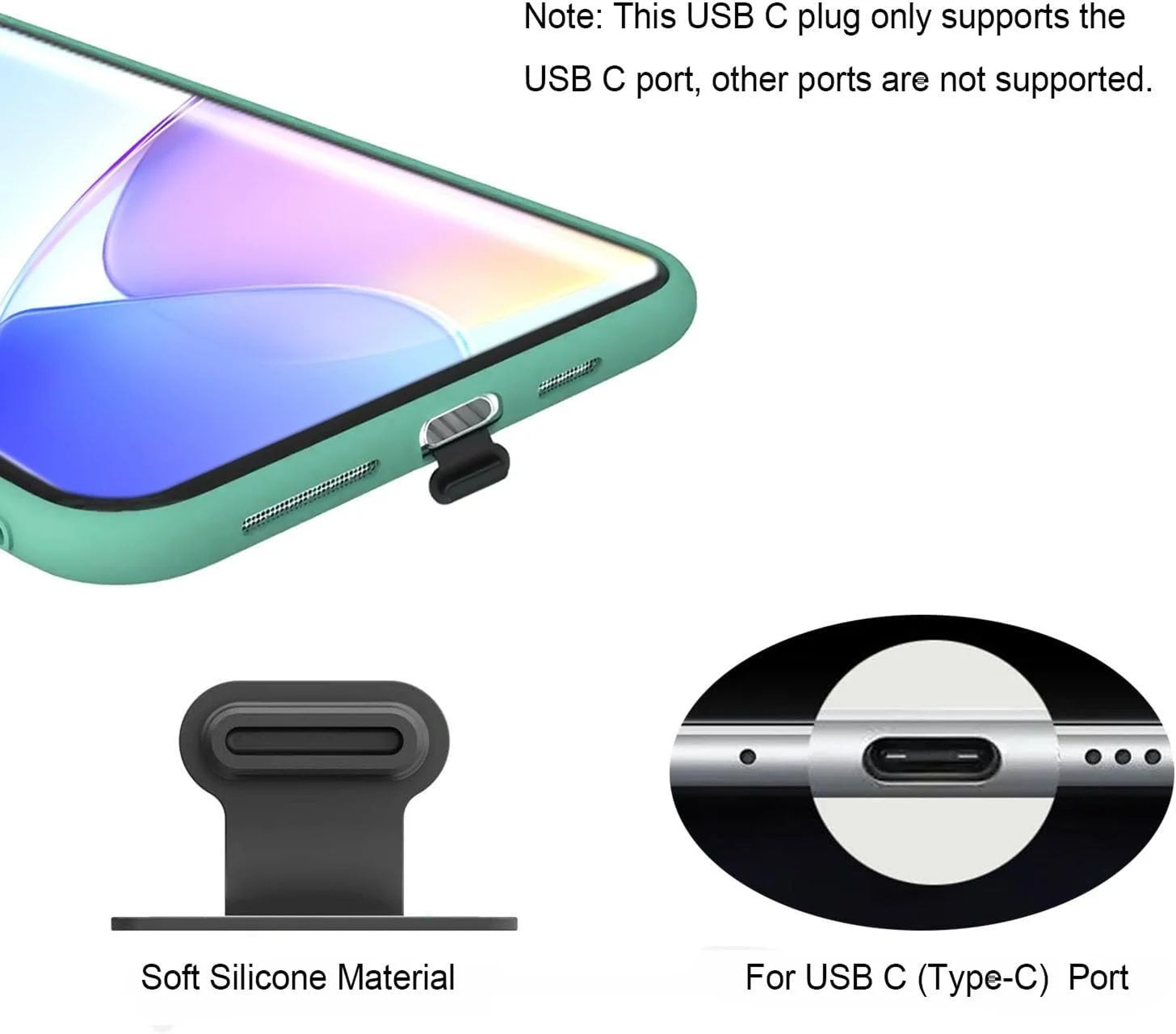 Anti Lost USB C Charging Port Dust Plug 1