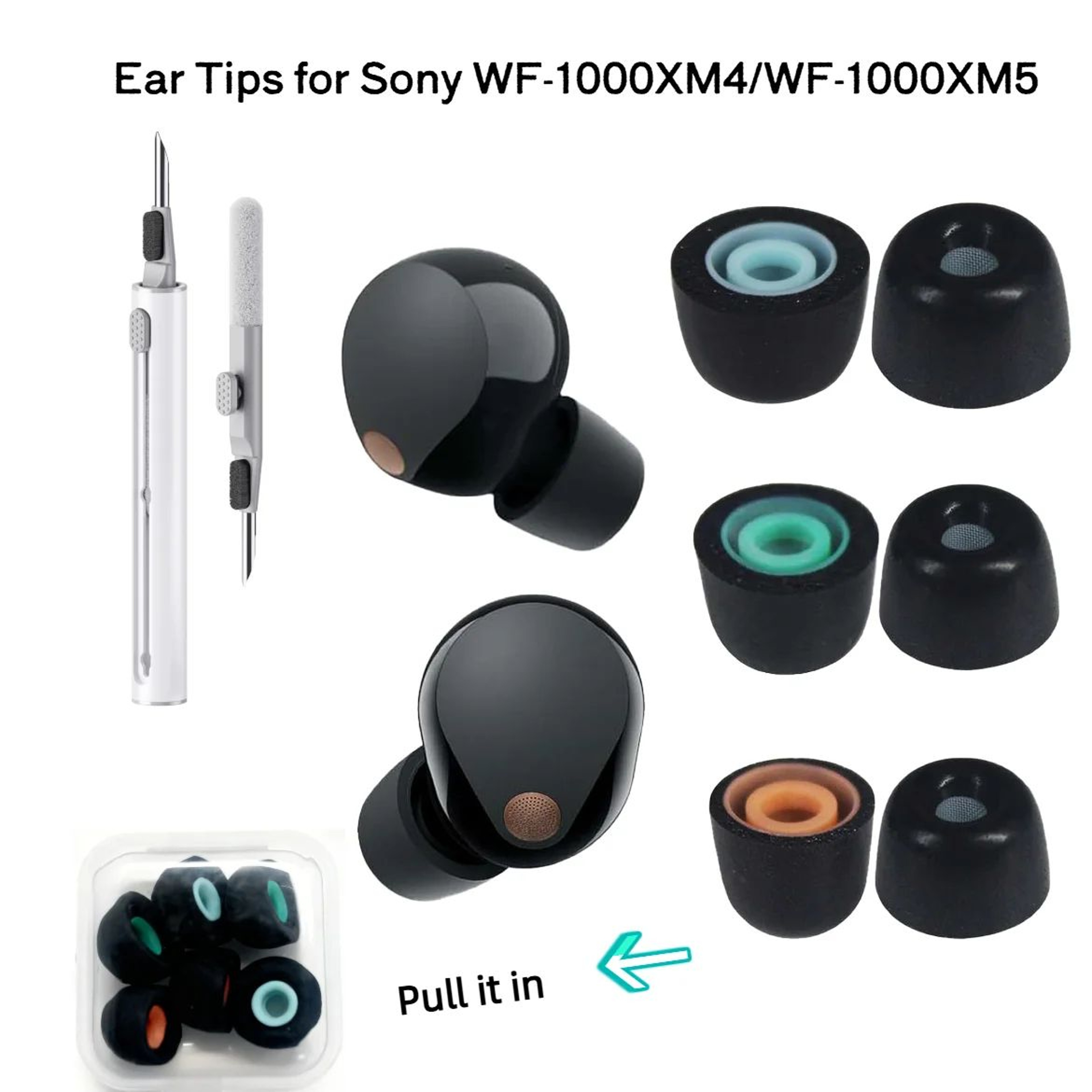 Sony WF 1000XM5 XM4 Memory Foam Ear Tips Kit 0