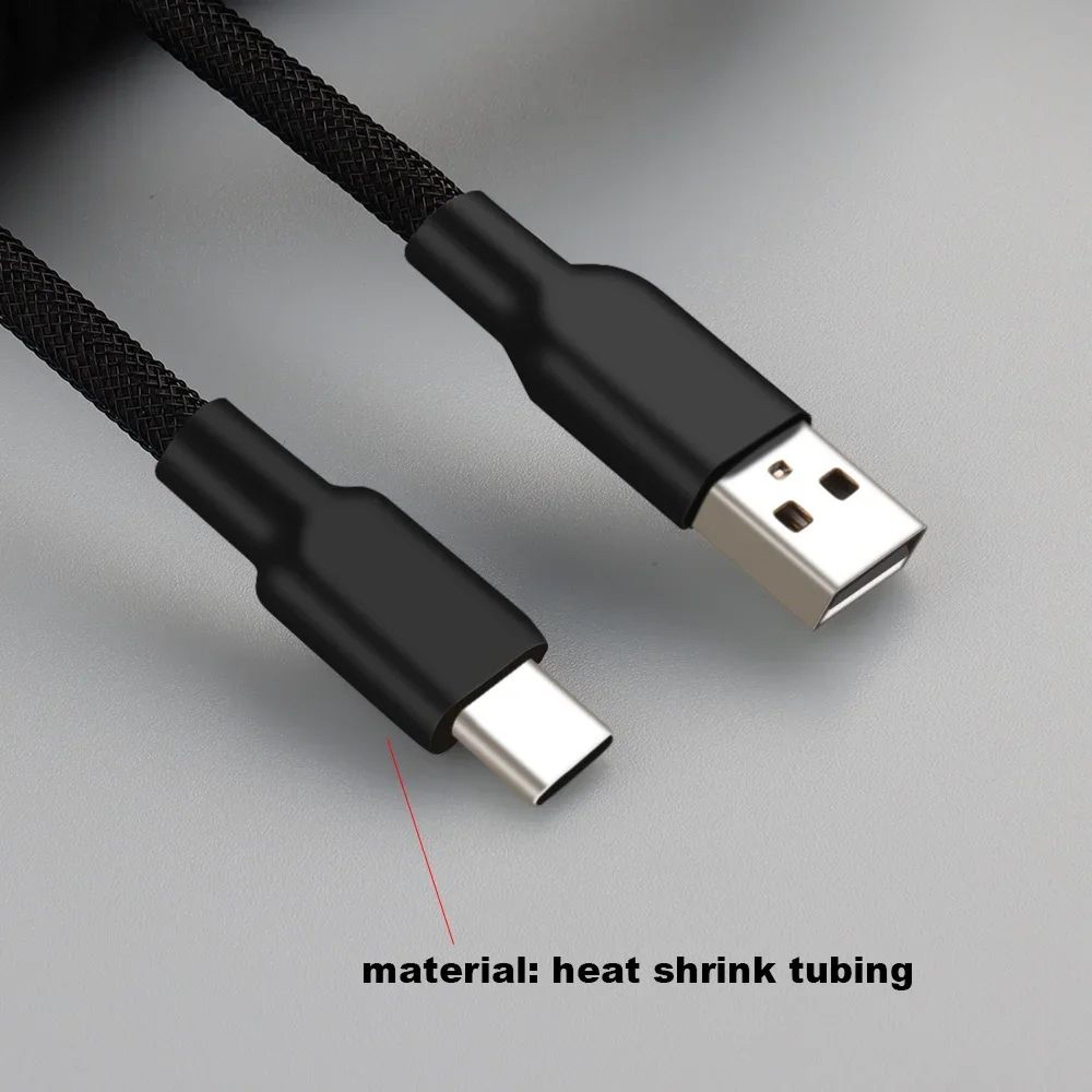 Coiled USB C Keyboard Cable With Aviator Connector 3