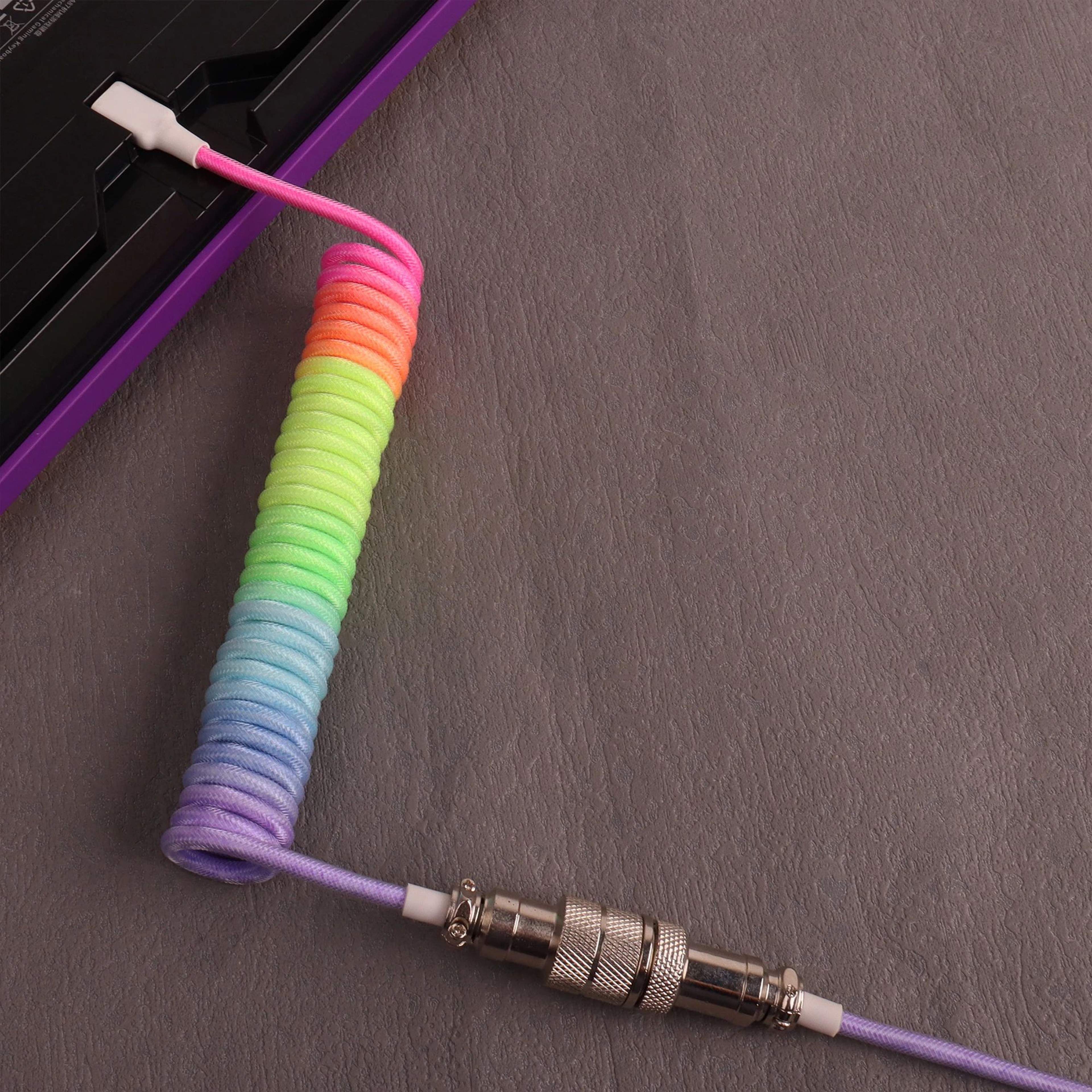 Coiled USB C Keyboard Cable With Aviator Connector 5