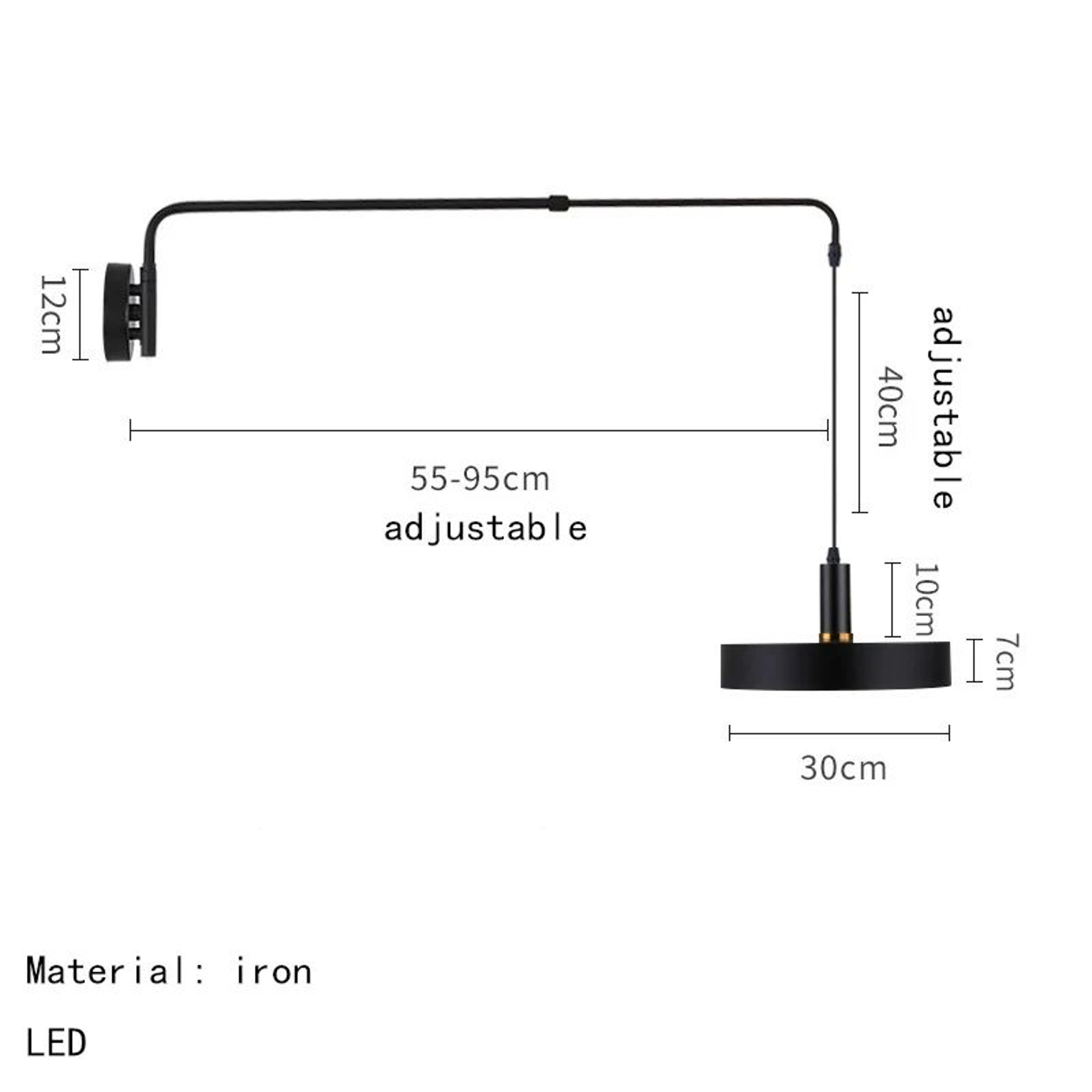 Industrial Adjustable Swing Arm Wall Lamp 13