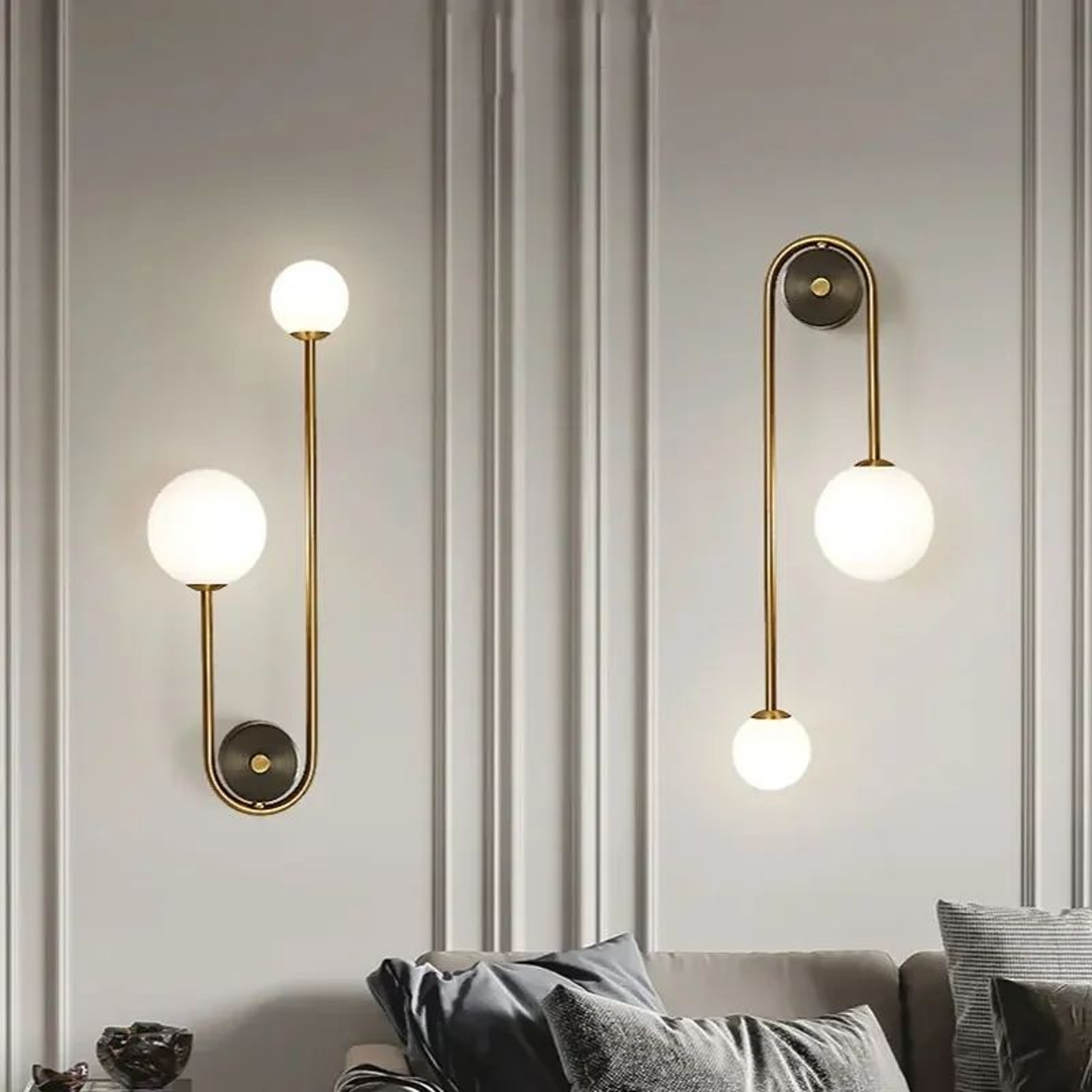 Modern Gold Glass Globe Wall Lamp 1