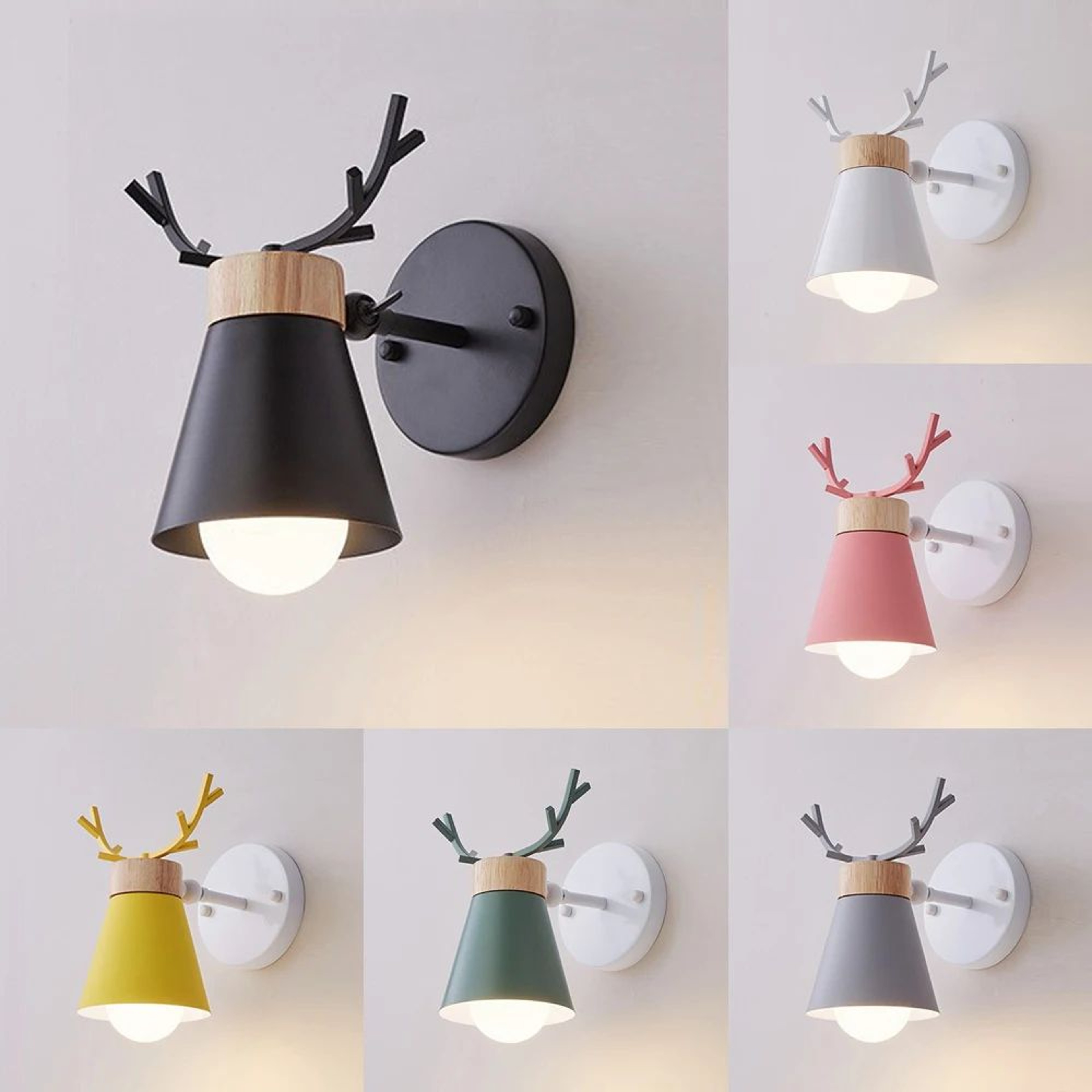 Nordic Adjustable Deer Antler Wall Lamp 0