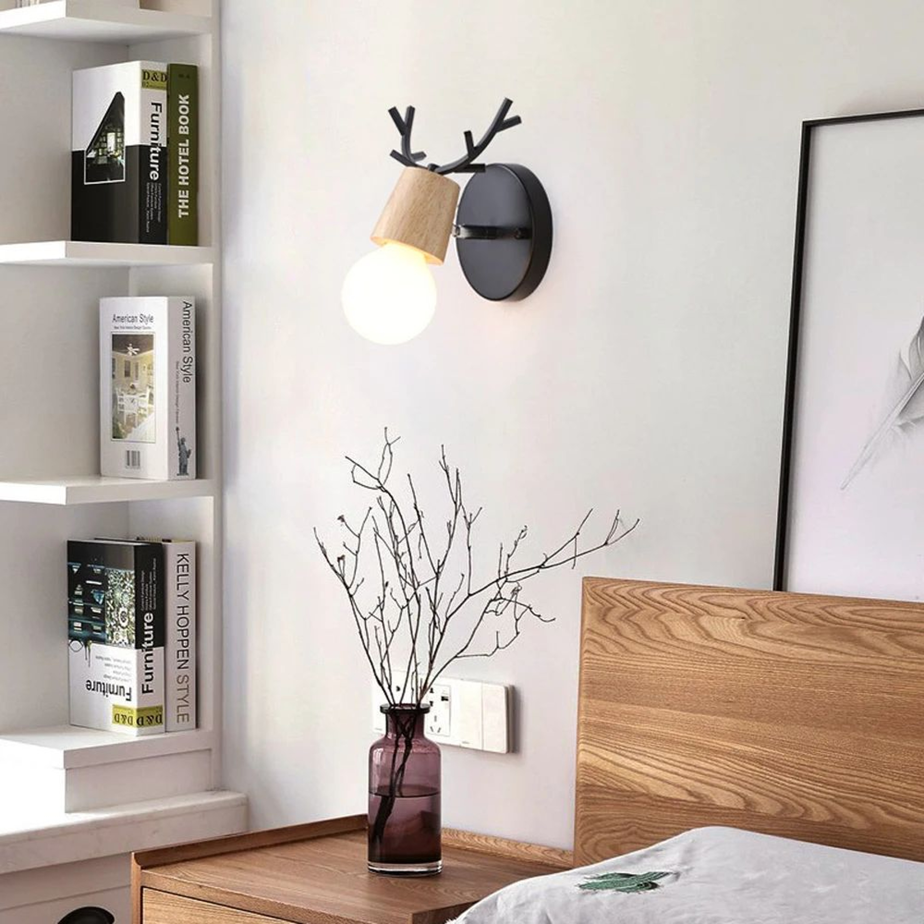 Nordic Adjustable Deer Antler Wall Lamp 5
