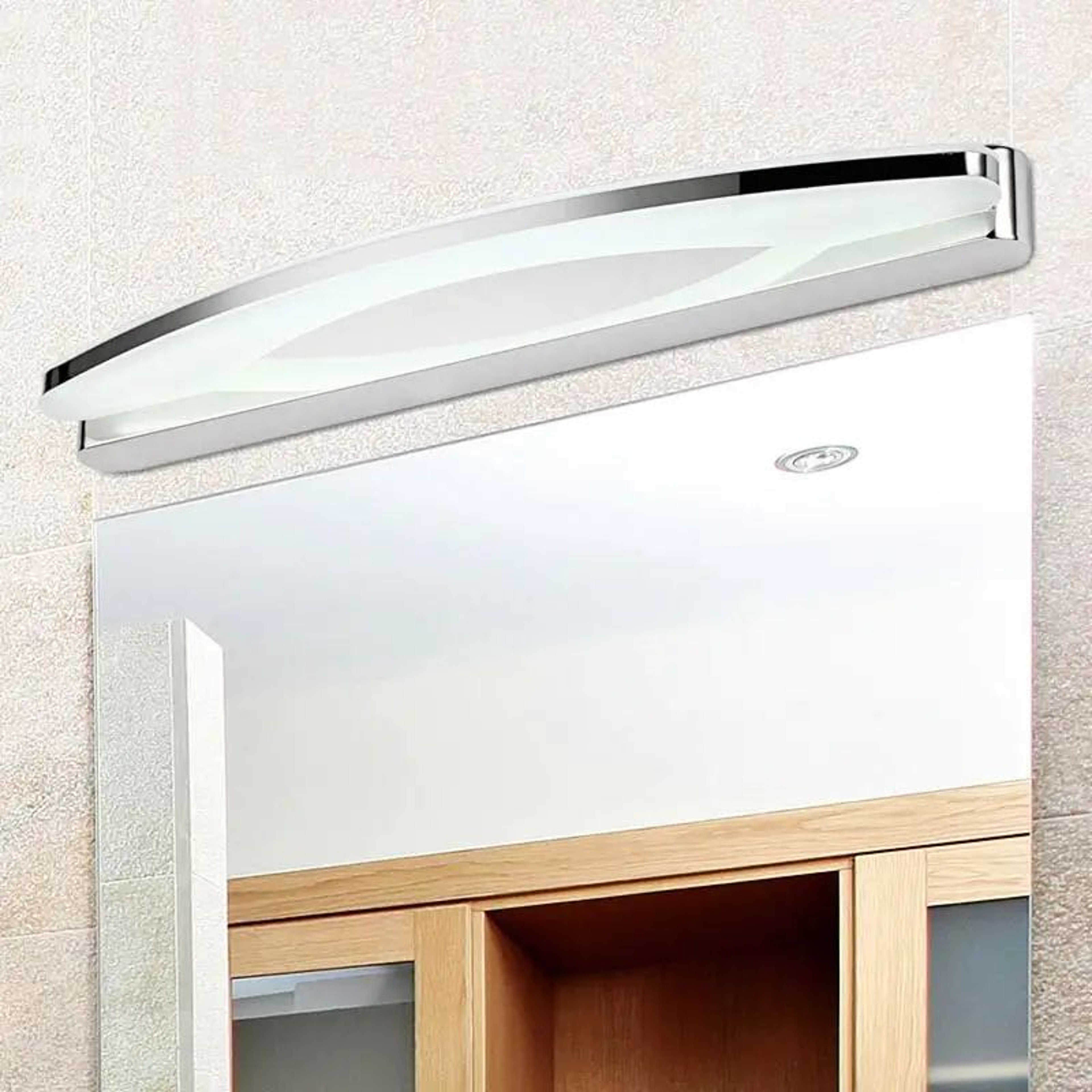 Modern Stainless Steel LED Bathroom Mirror Light 0