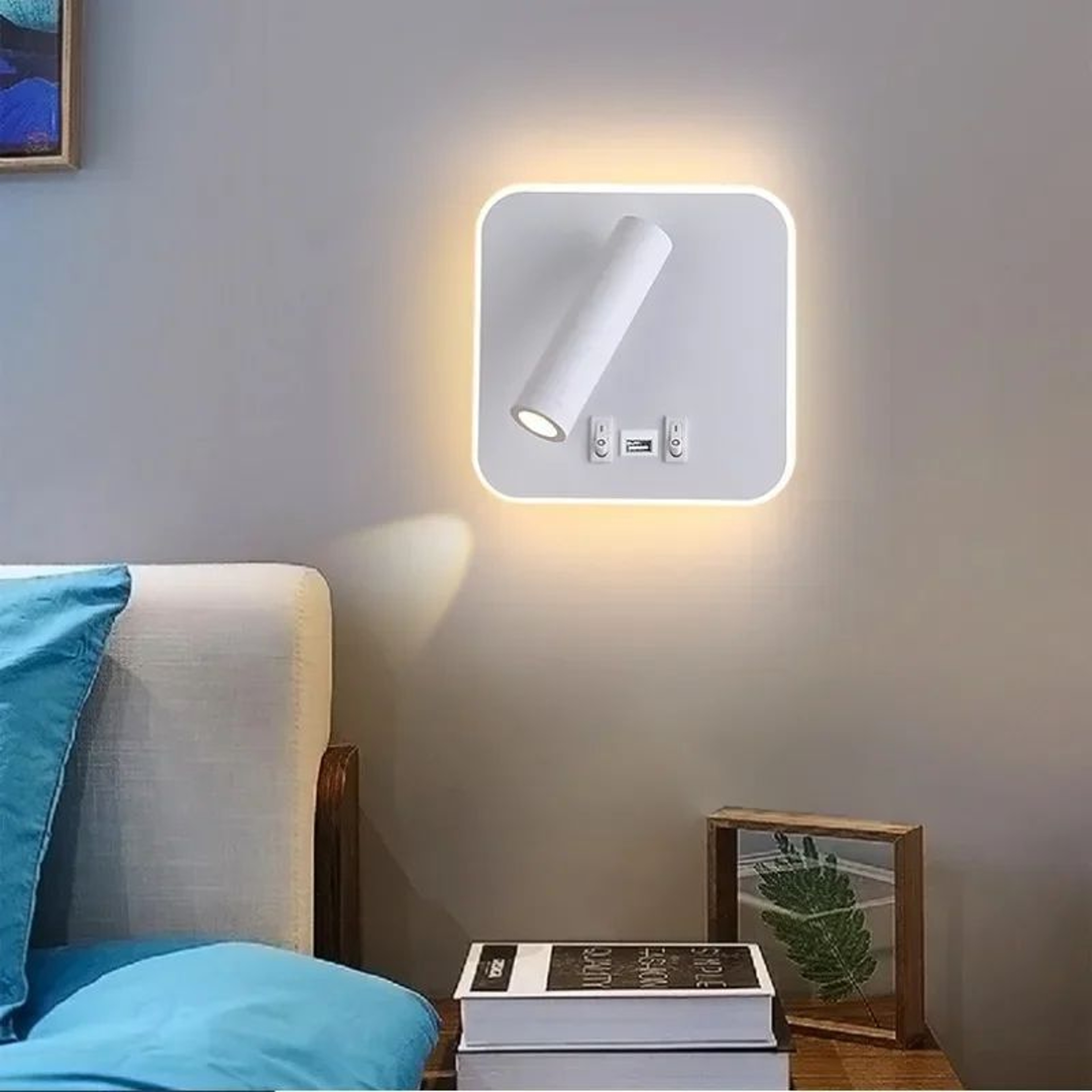 Modern LED Bedside Reading Wall Light With USB 4