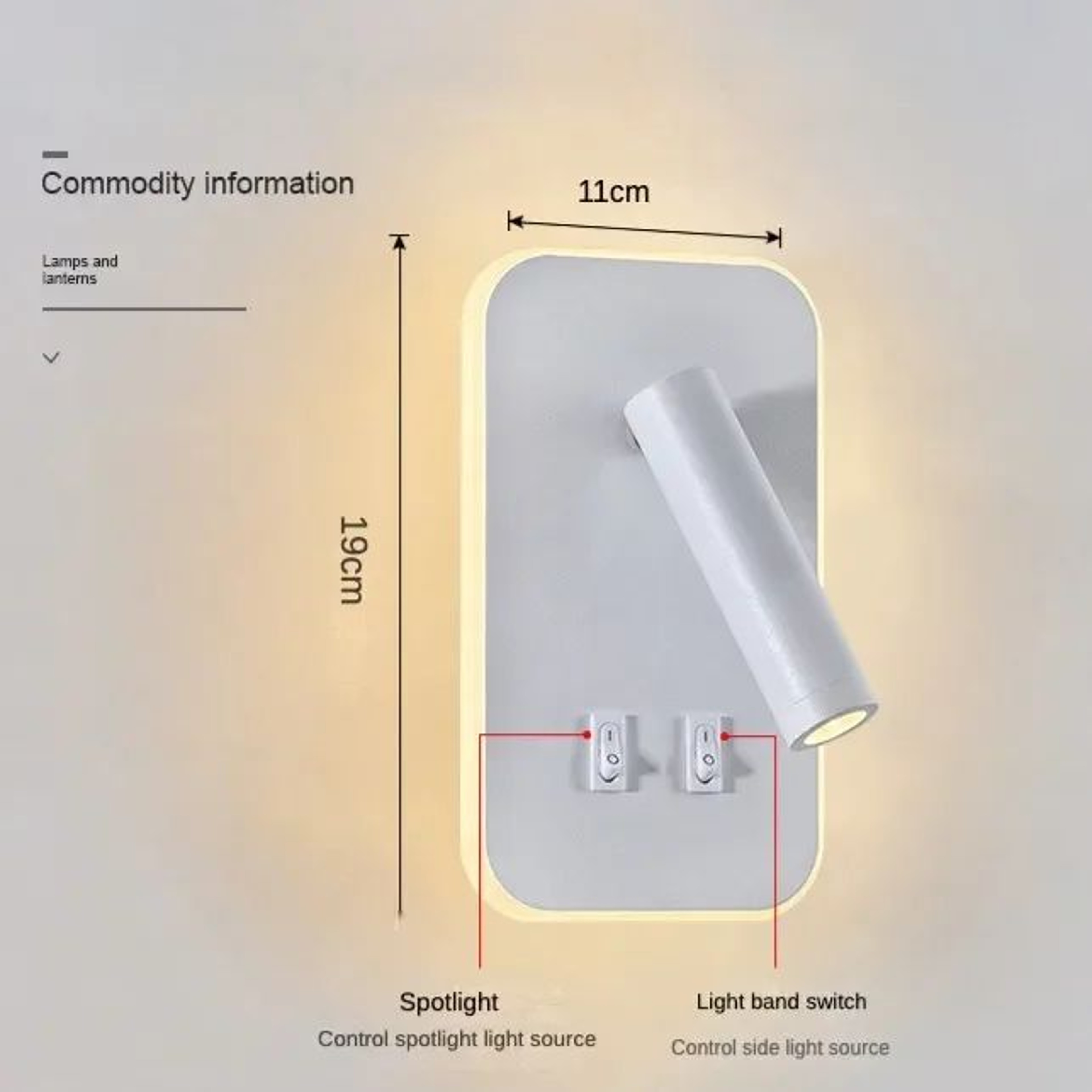 Modern LED Bedside Reading Wall Light With USB 7