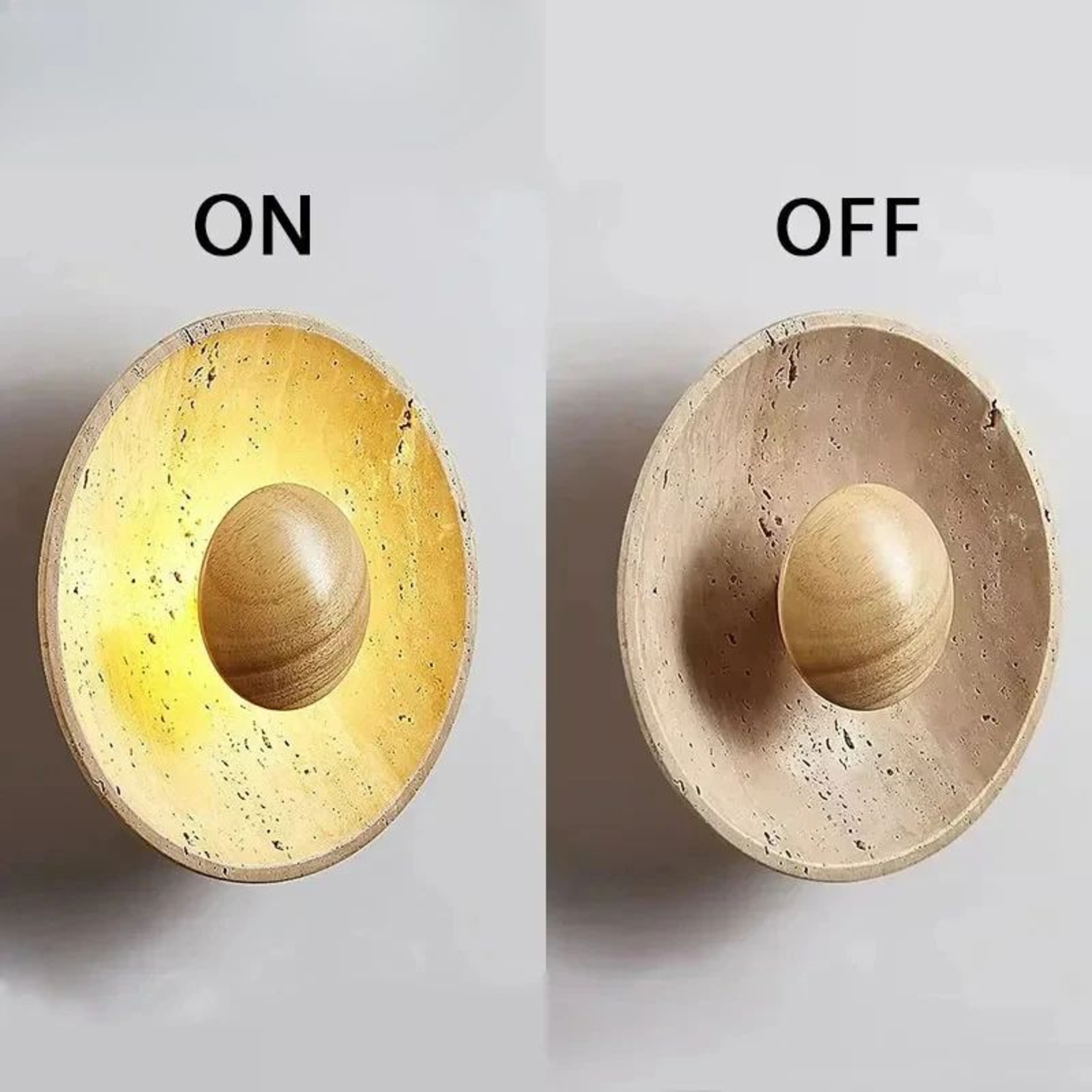 Wabi Sabi Natural Stone Round LED Wall Lamp 2